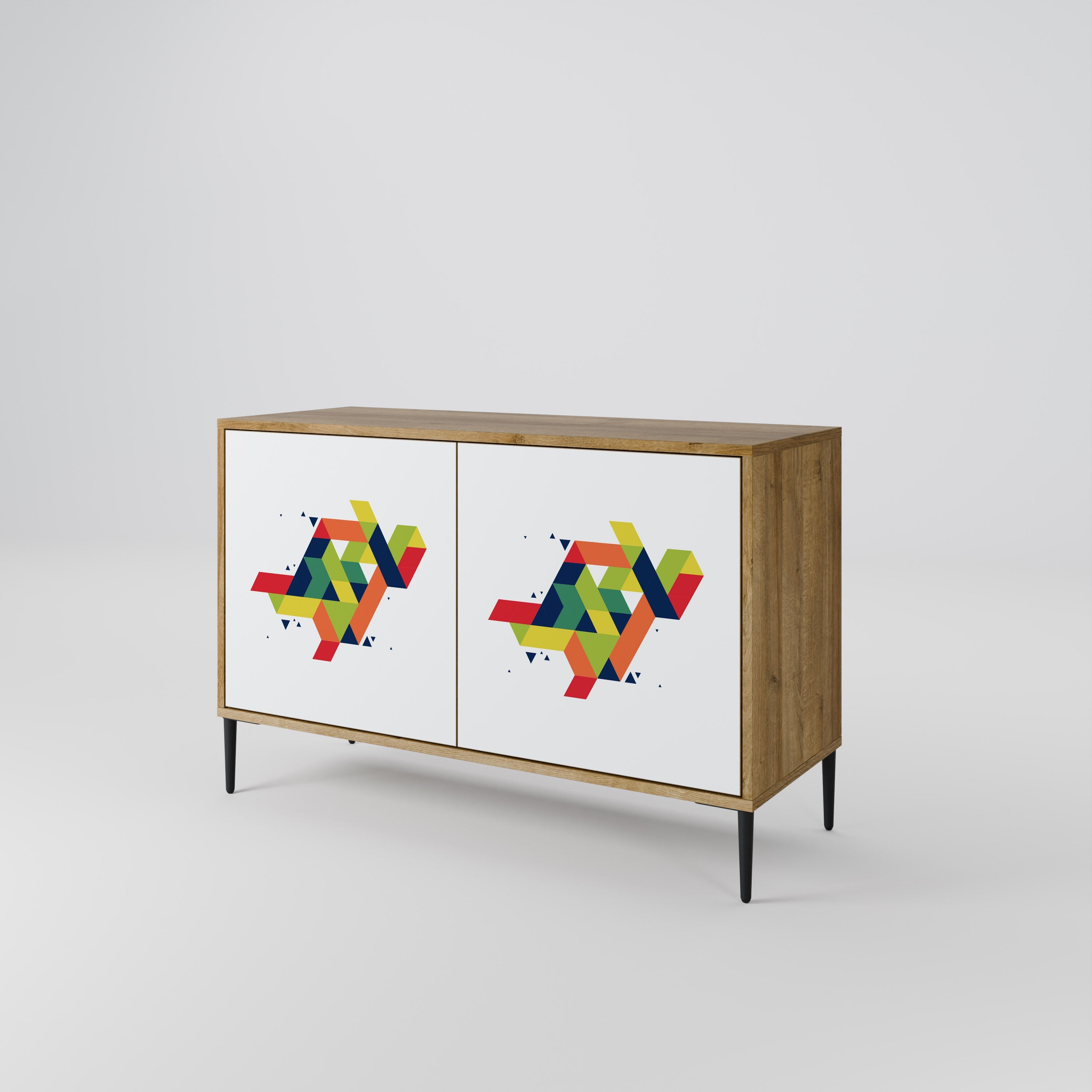 FUTURE SIGN Aparador de 2 Portas em Efeito Carvalho