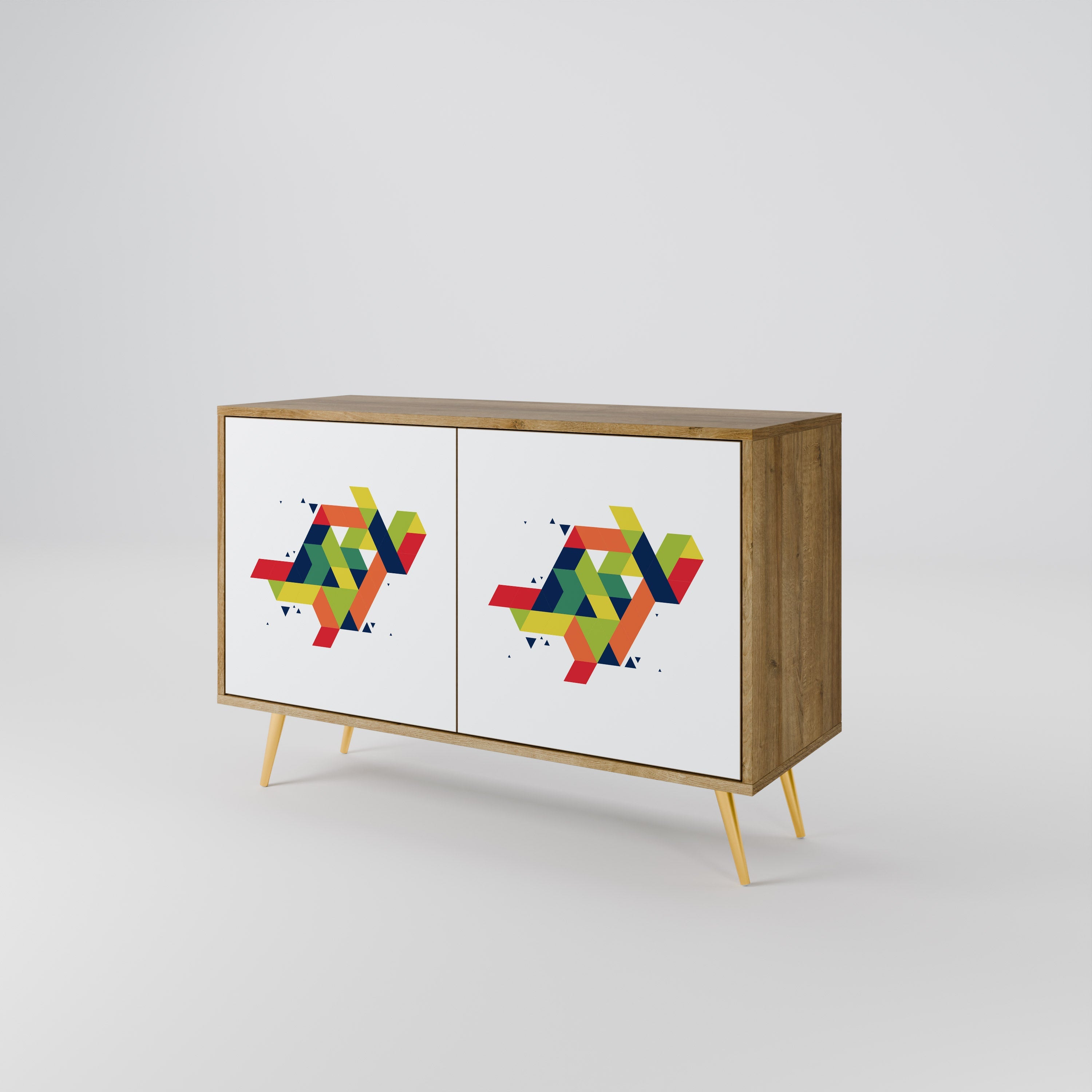 FUTURE SIGN Aparador de 2 Portas em Efeito Carvalho