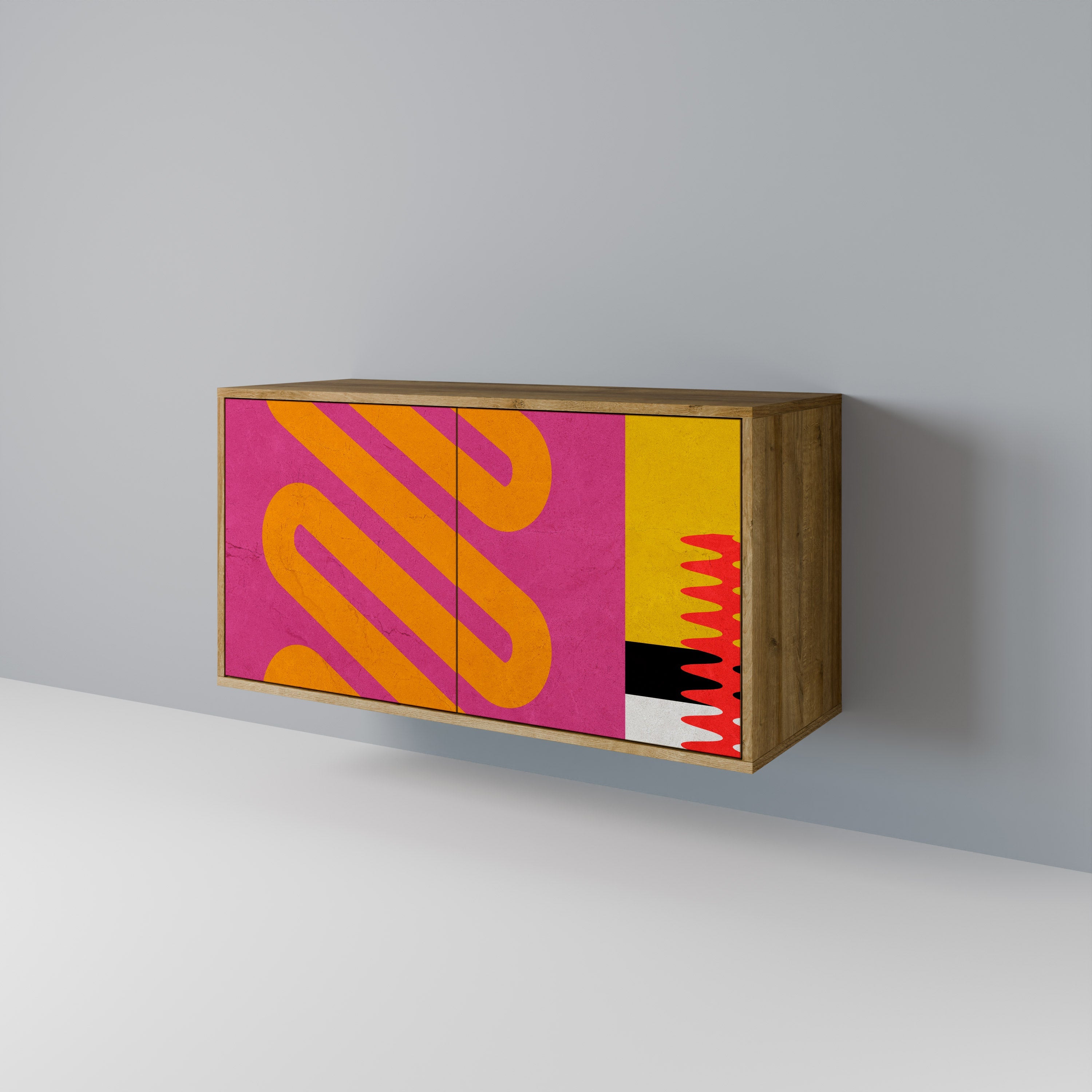 VIVID ART Aparador de 2 Portas em Efeito Carvalho