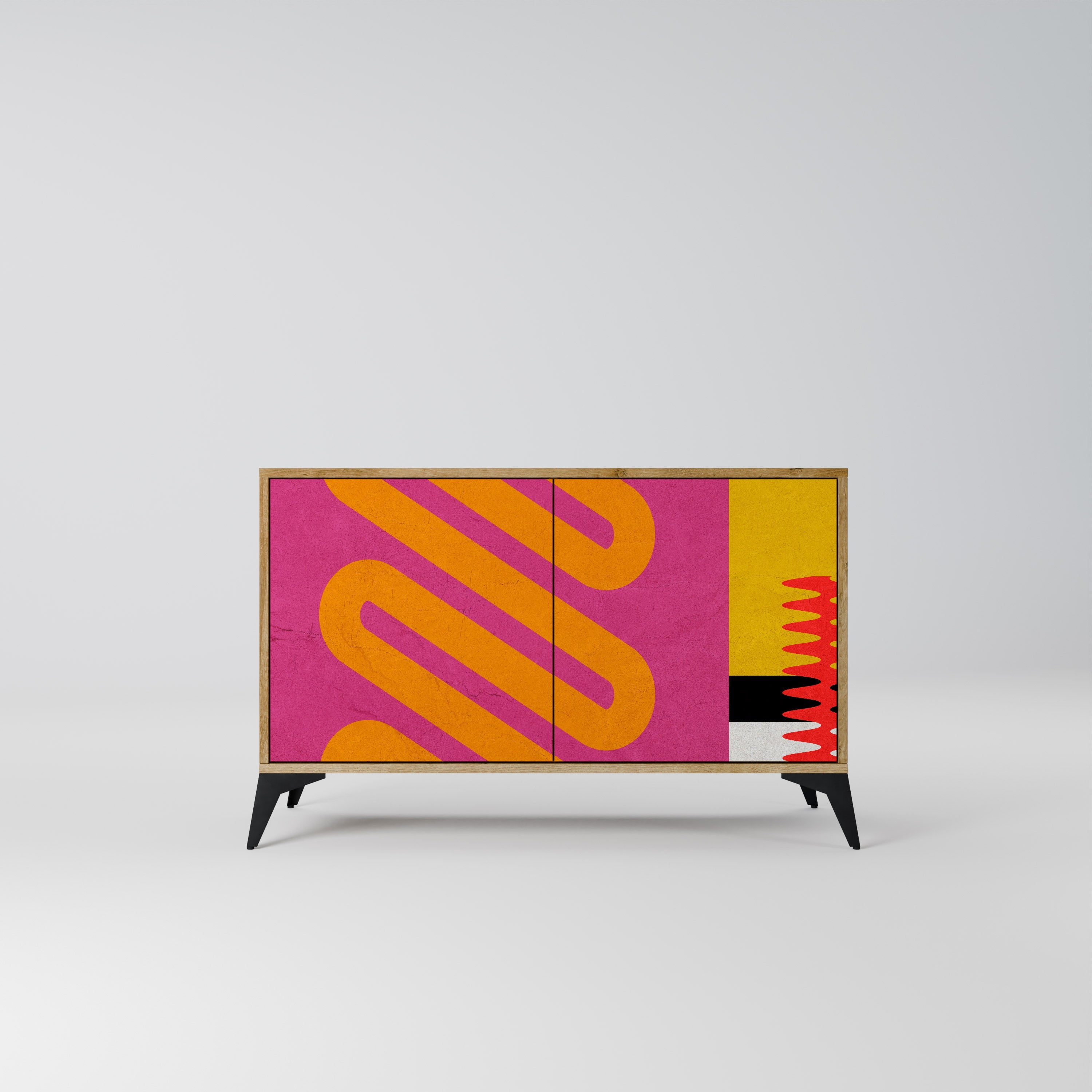 VIVID ART Aparador de 2 Portas em Efeito Carvalho