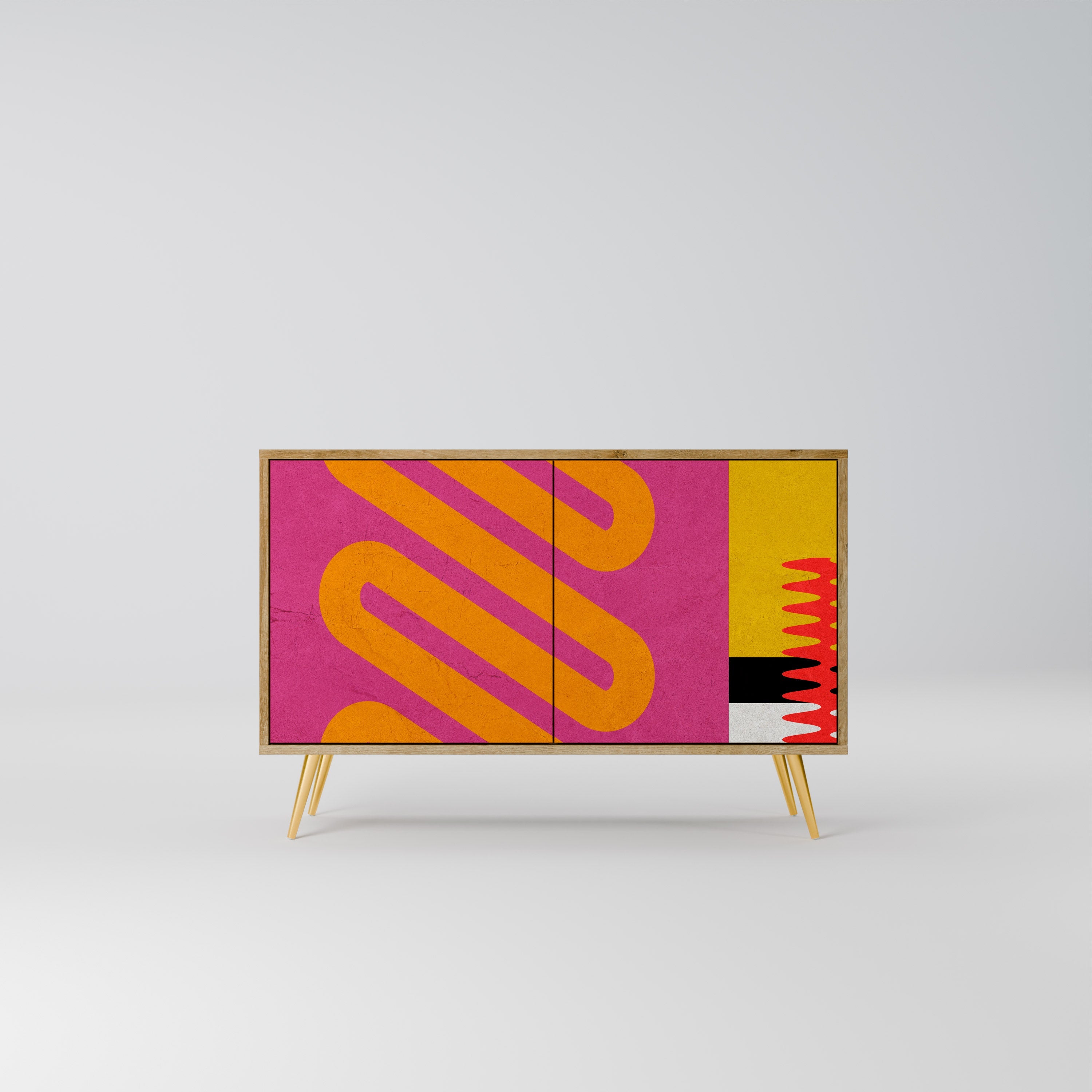 VIVID ART Aparador de 2 Portas em Efeito Carvalho