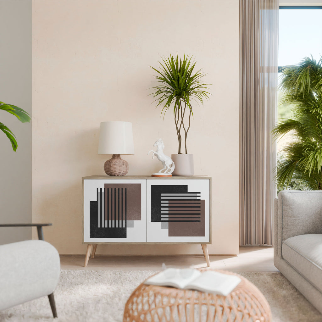 SHADOW SYNCHRONY Aparador de 2 Portas em Efeito Carvalho