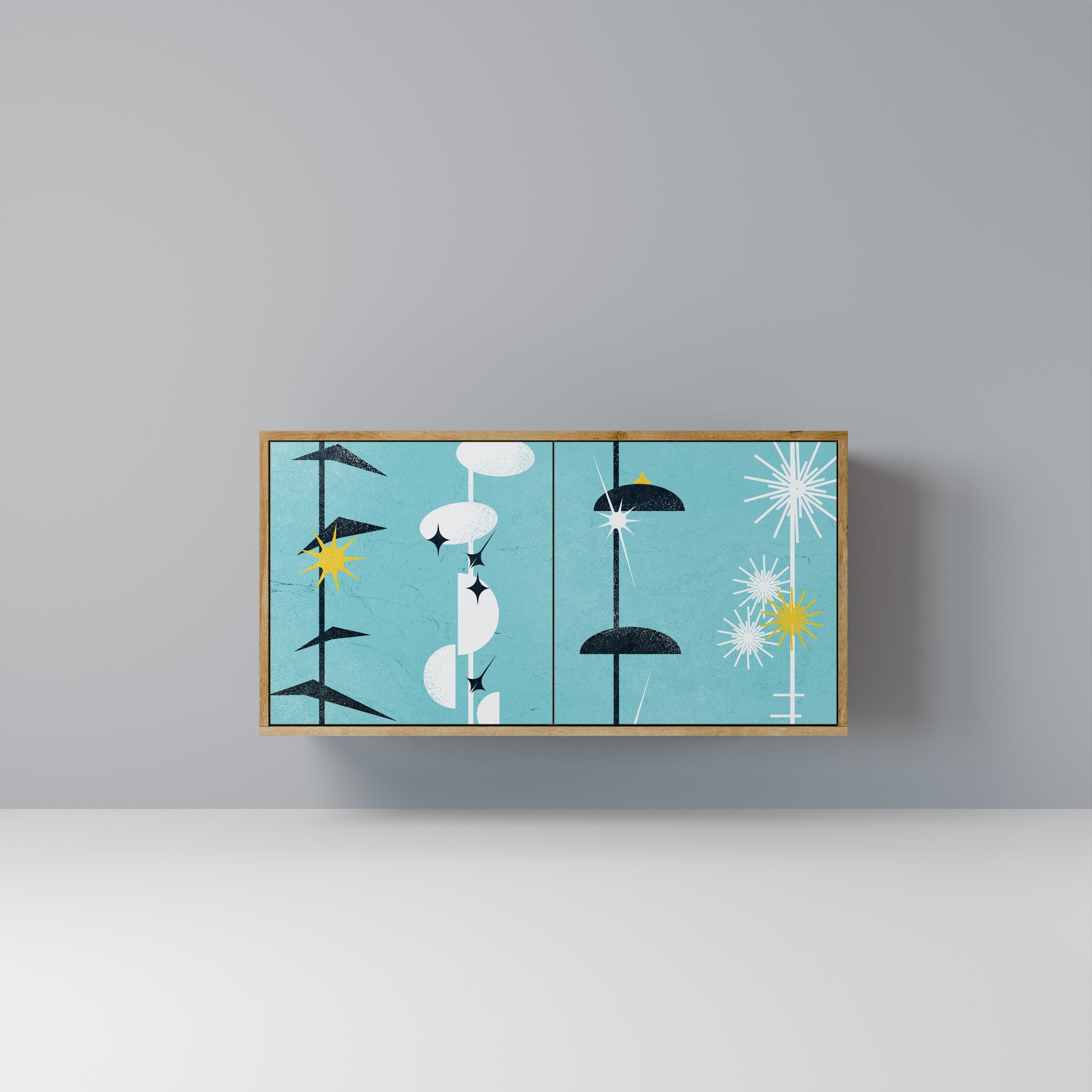 PATHS TO HAPPINESS Aparador de 2 Portas em Efeito Carvalho