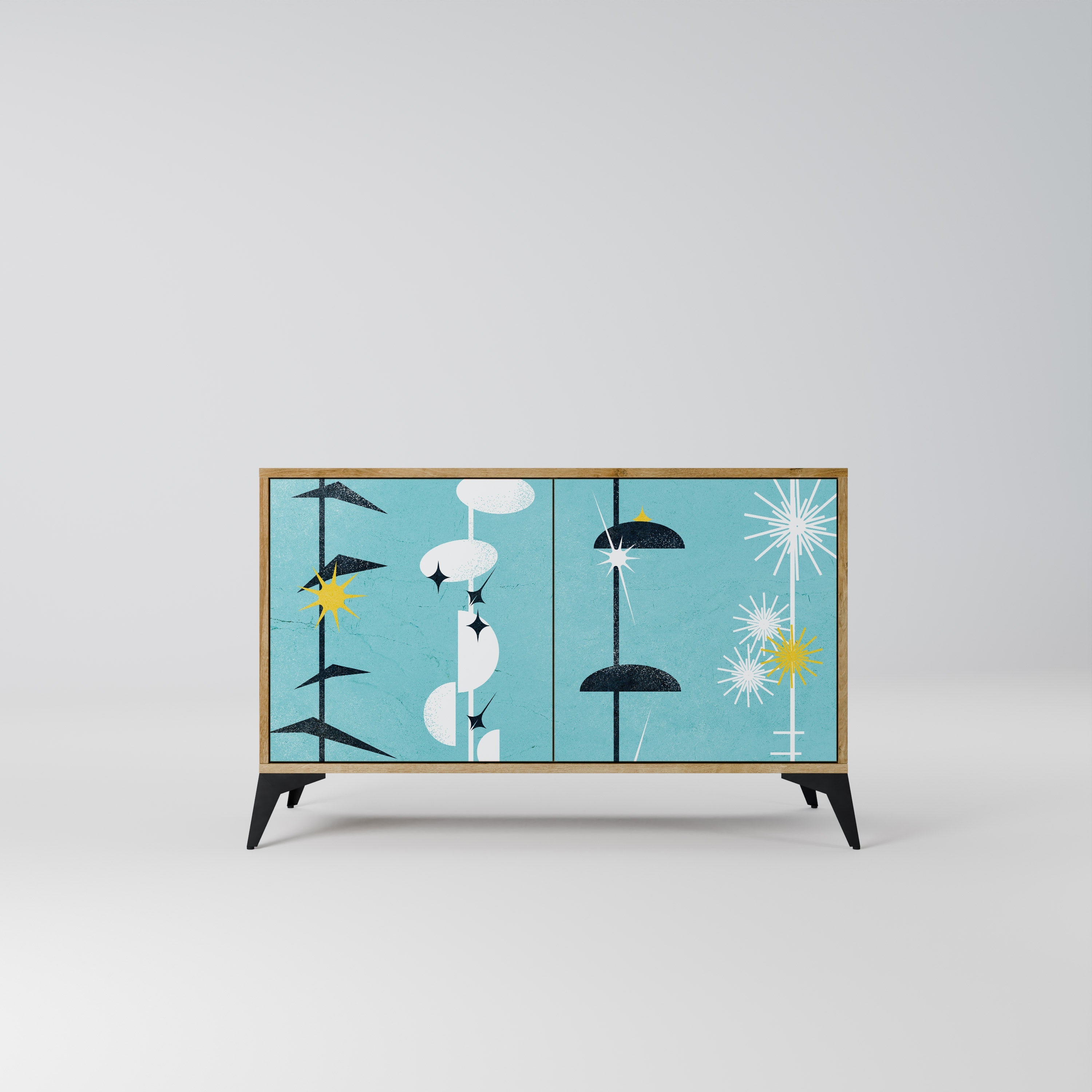 PATHS TO HAPPINESS Aparador de 2 Portas em Efeito Carvalho