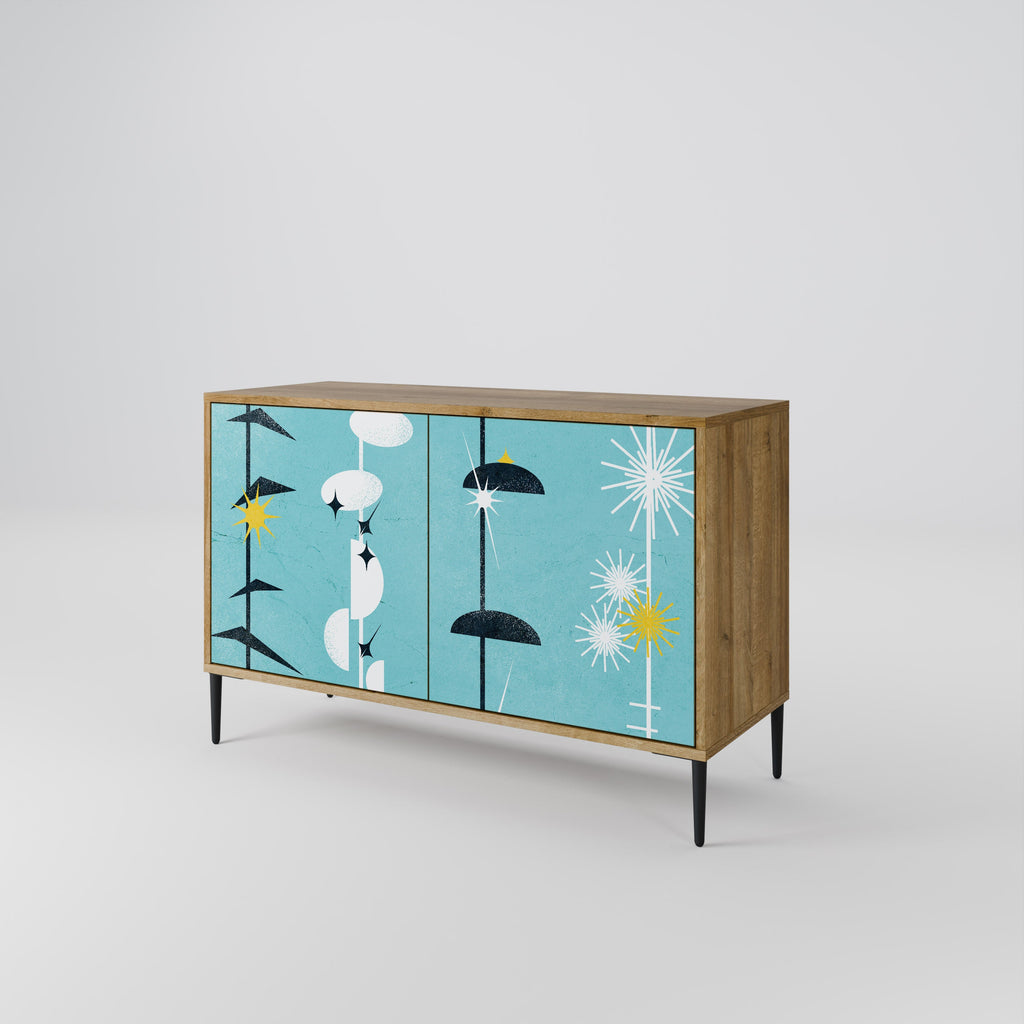 PATHS TO HAPPINESS Aparador de 2 Portas em Efeito Carvalho