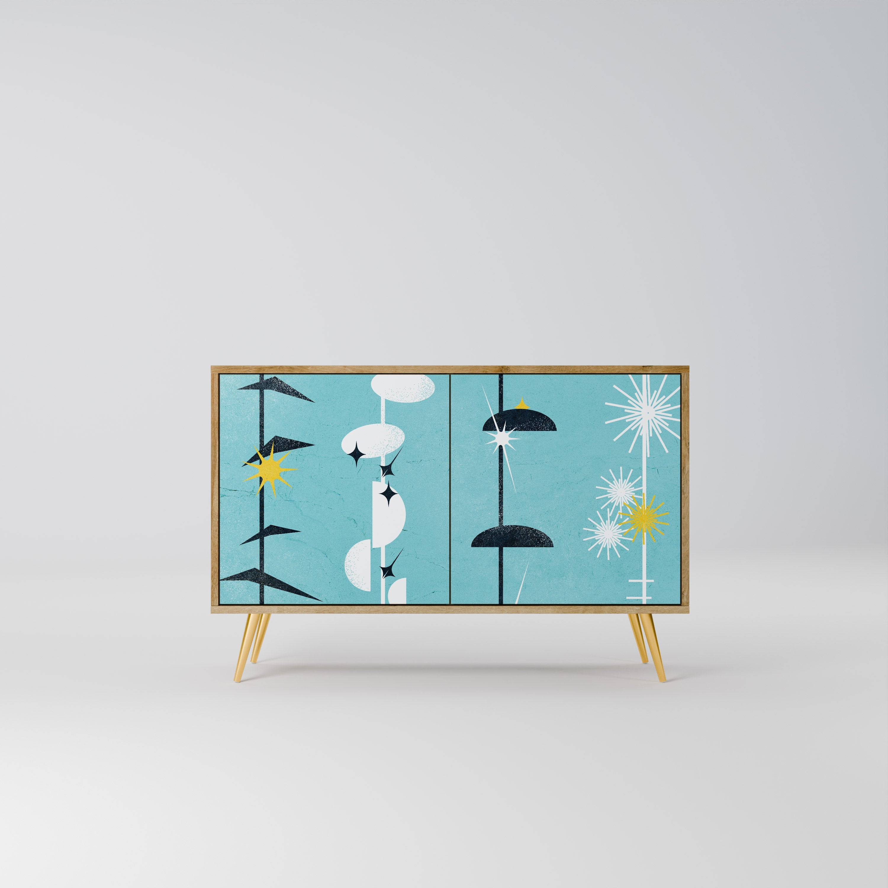 PATHS TO HAPPINESS Aparador de 2 Portas em Efeito Carvalho