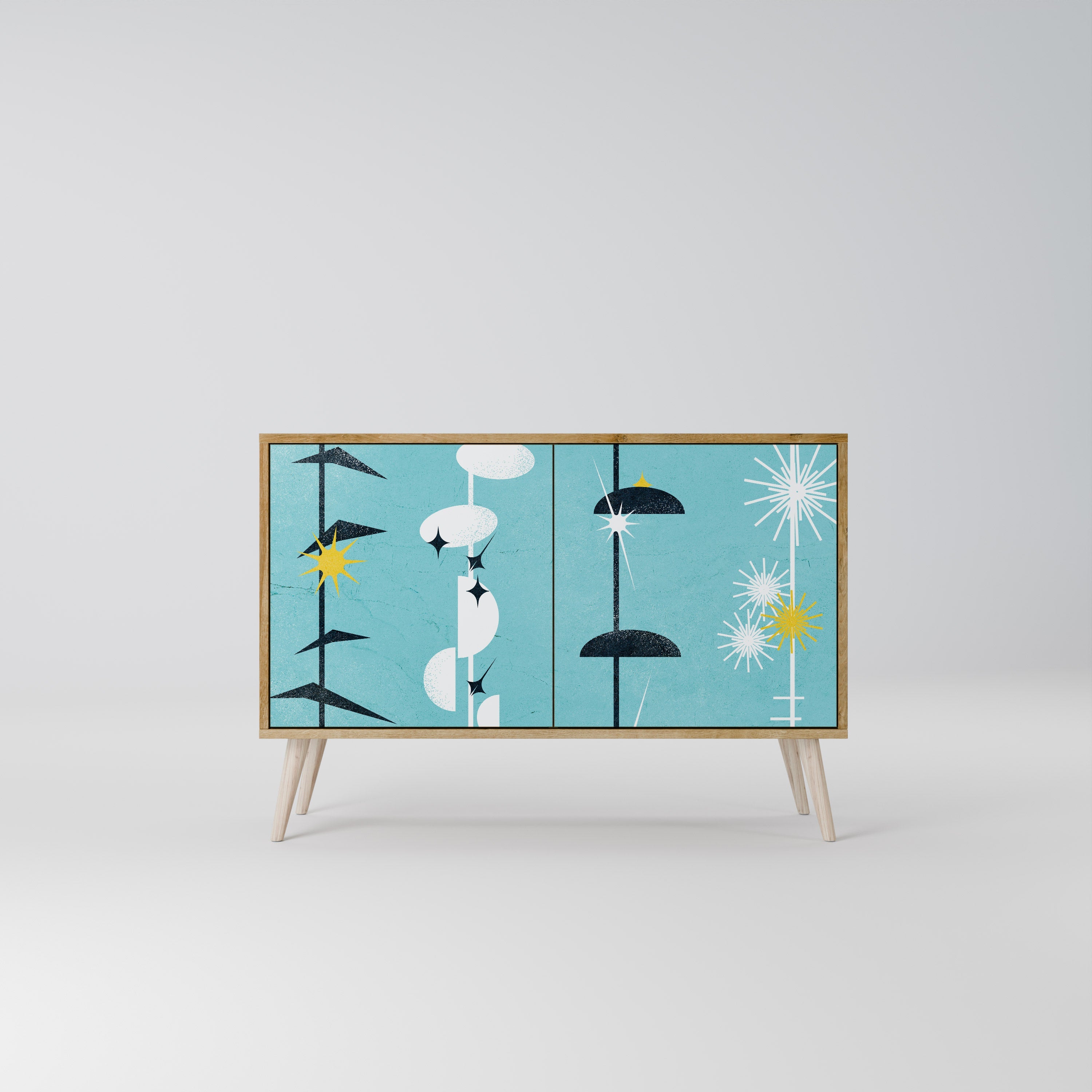 PATHS TO HAPPINESS Aparador de 2 Portas em Efeito Carvalho