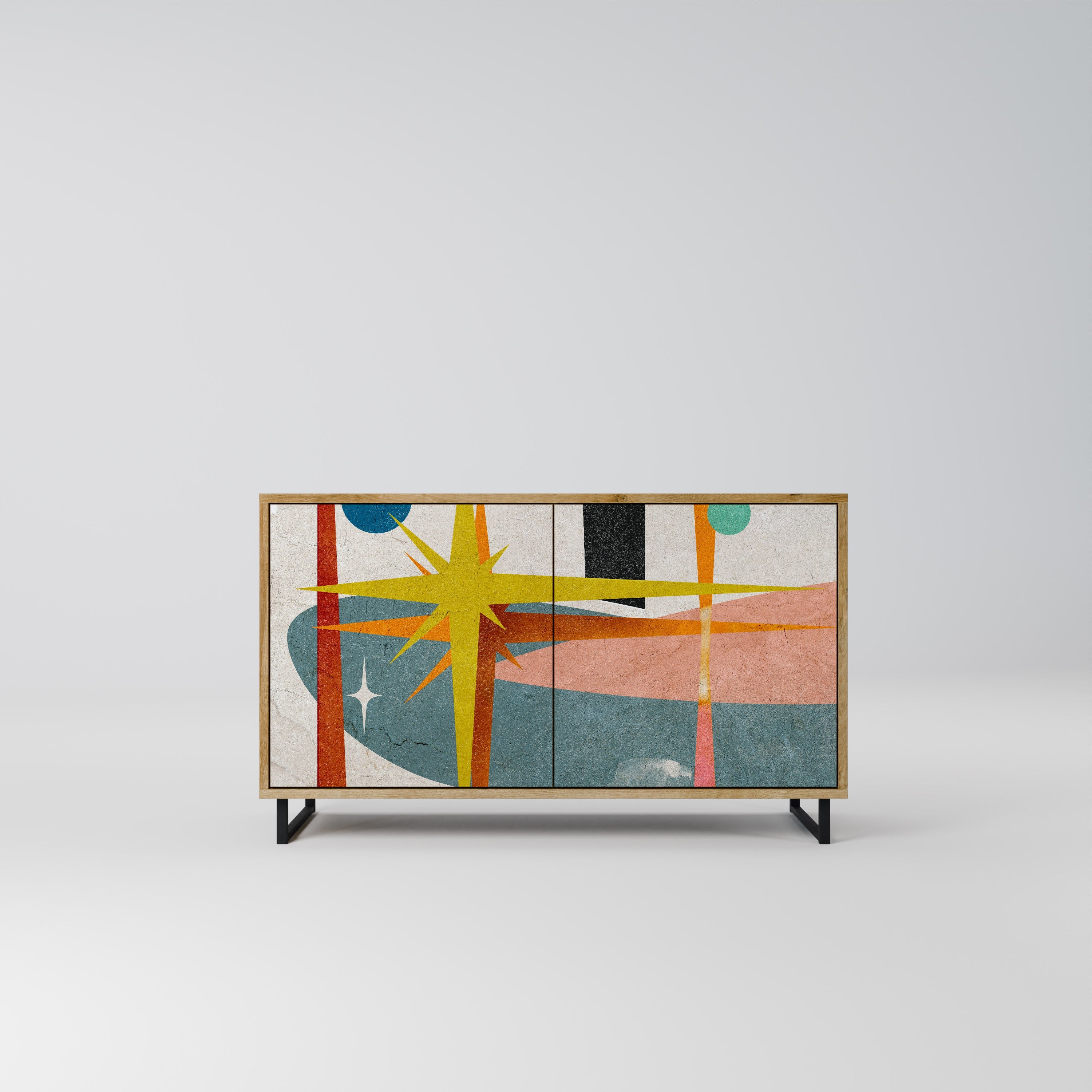 INTERSTELLAR VIBES Aparador de 2 Portas em Efeito Carvalho