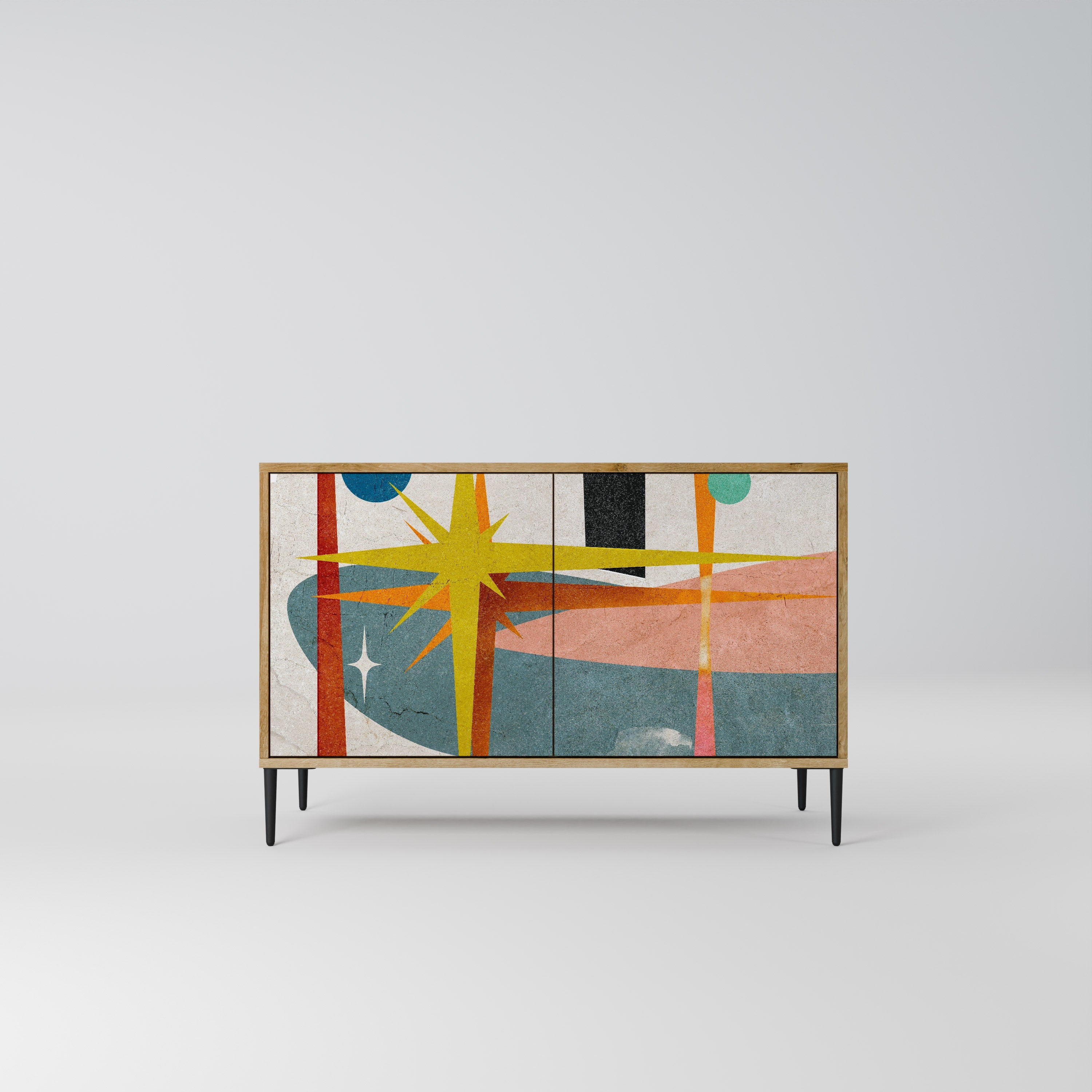 INTERSTELLAR VIBES Aparador de 2 Portas em Efeito Carvalho