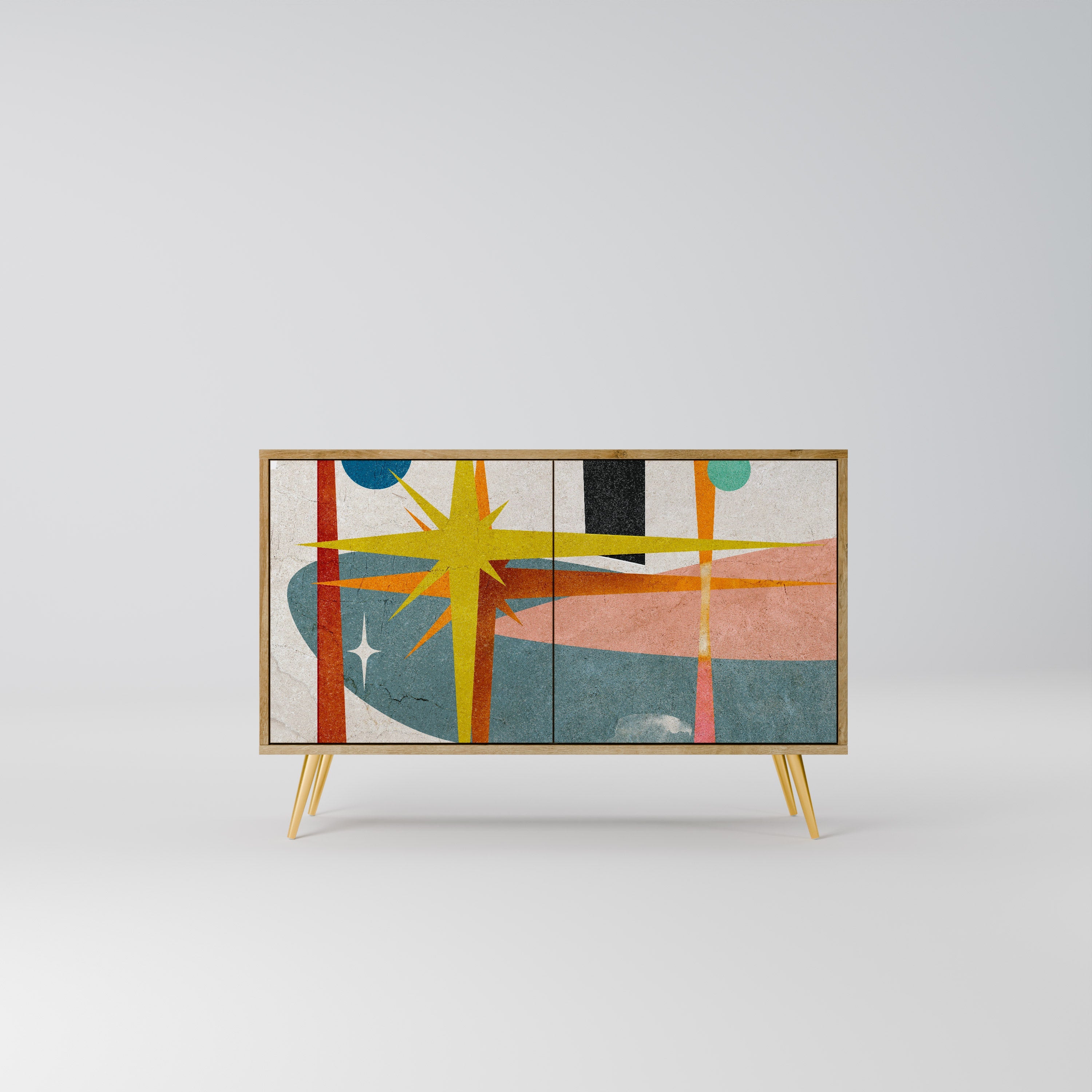 INTERSTELLAR VIBES Aparador de 2 Portas em Efeito Carvalho