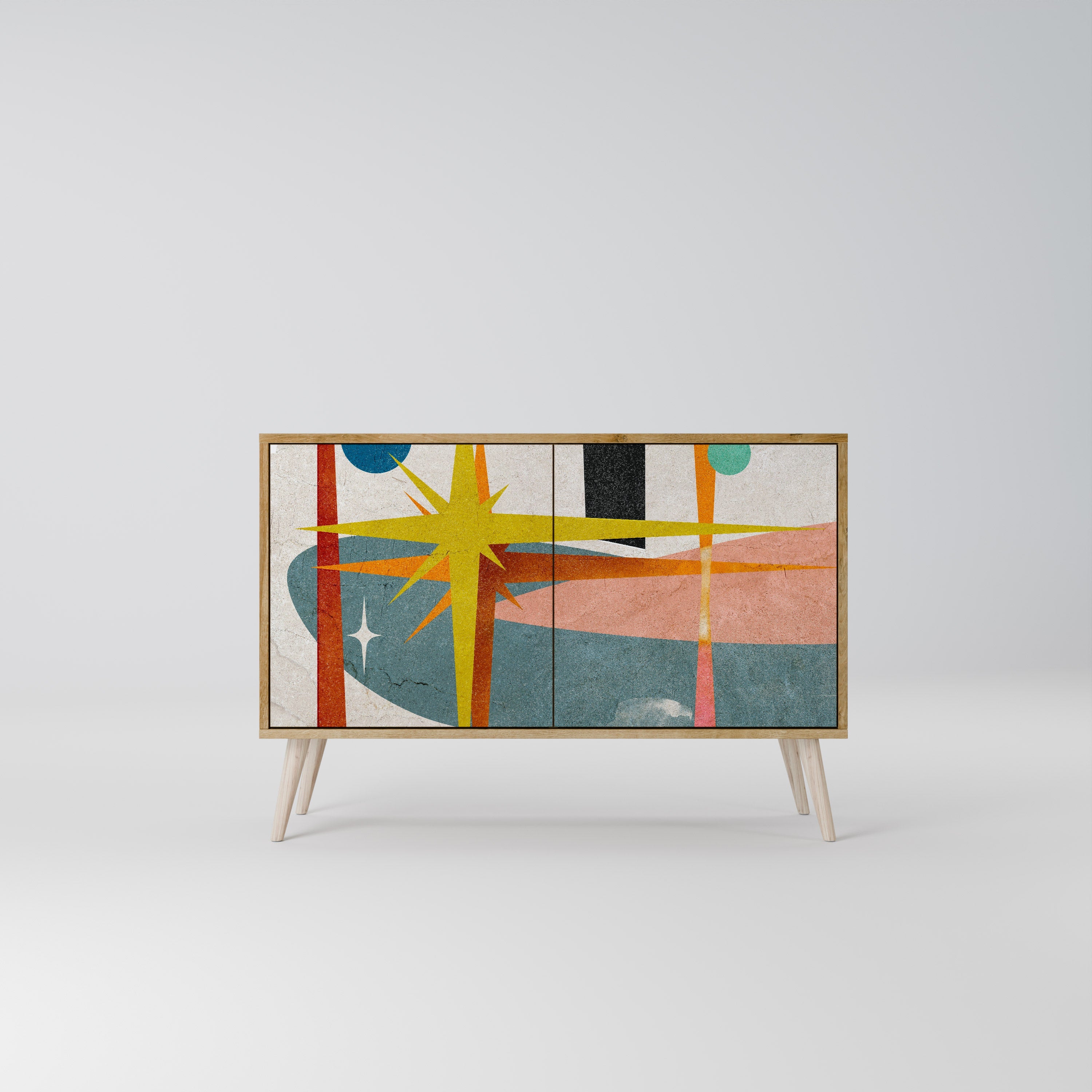 INTERSTELLAR VIBES Aparador de 2 Portas em Efeito Carvalho