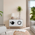 BLACK AND WHITE COMBINATION Aparador de 2 Portas em Efeito Carvalho