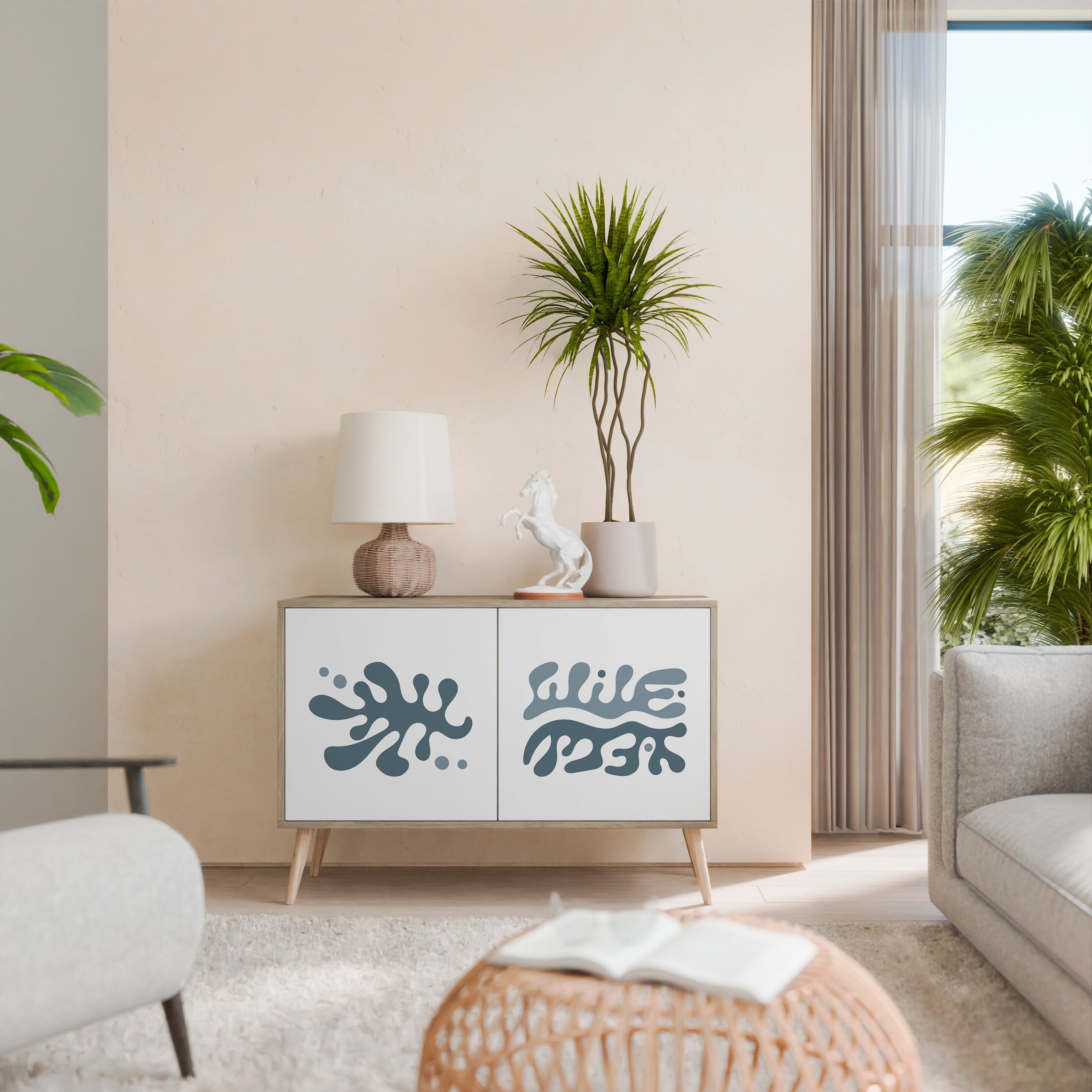 WONDERLAND VEGETATION Aparador de 2 Portas em Efeito Carvalho