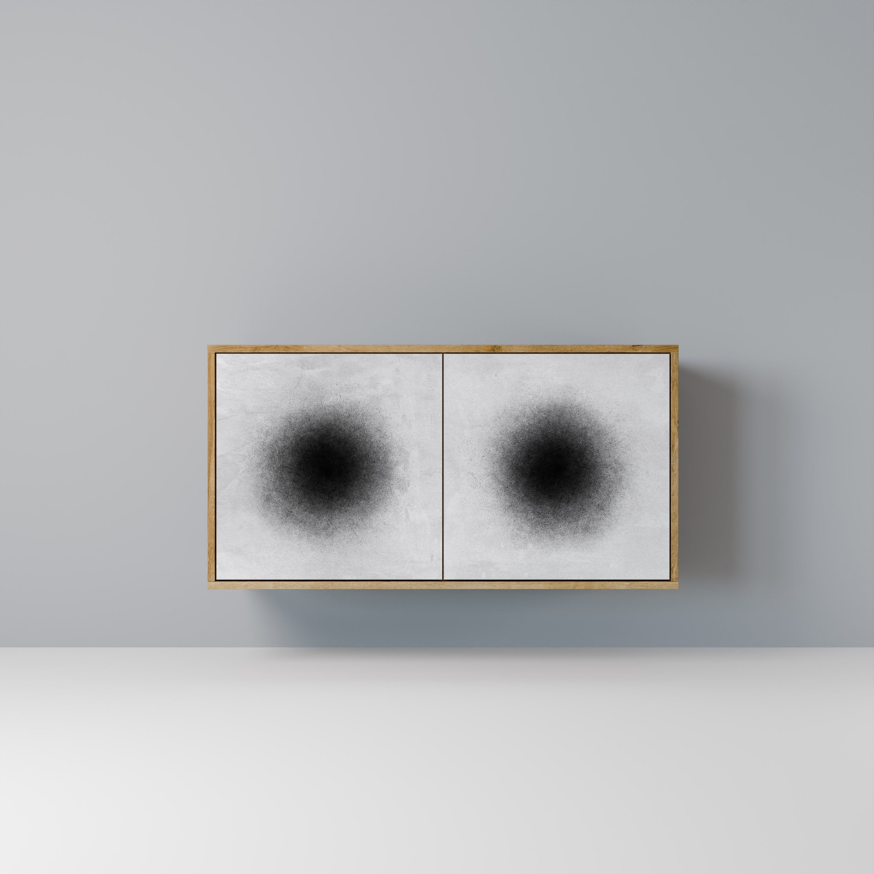 BLACK HOLE Aparador de 2 Portas em Efeito Carvalho