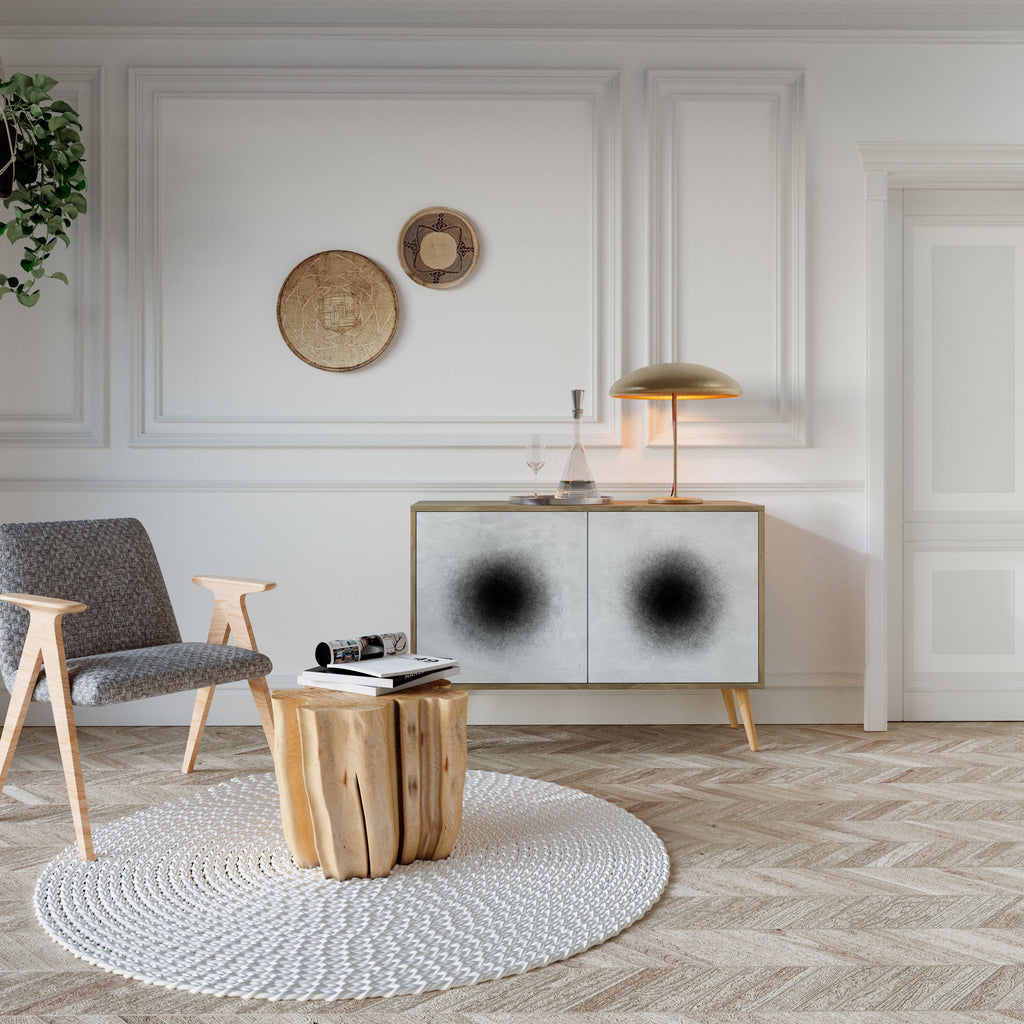 BLACK HOLE Aparador de 2 Portas em Efeito Carvalho