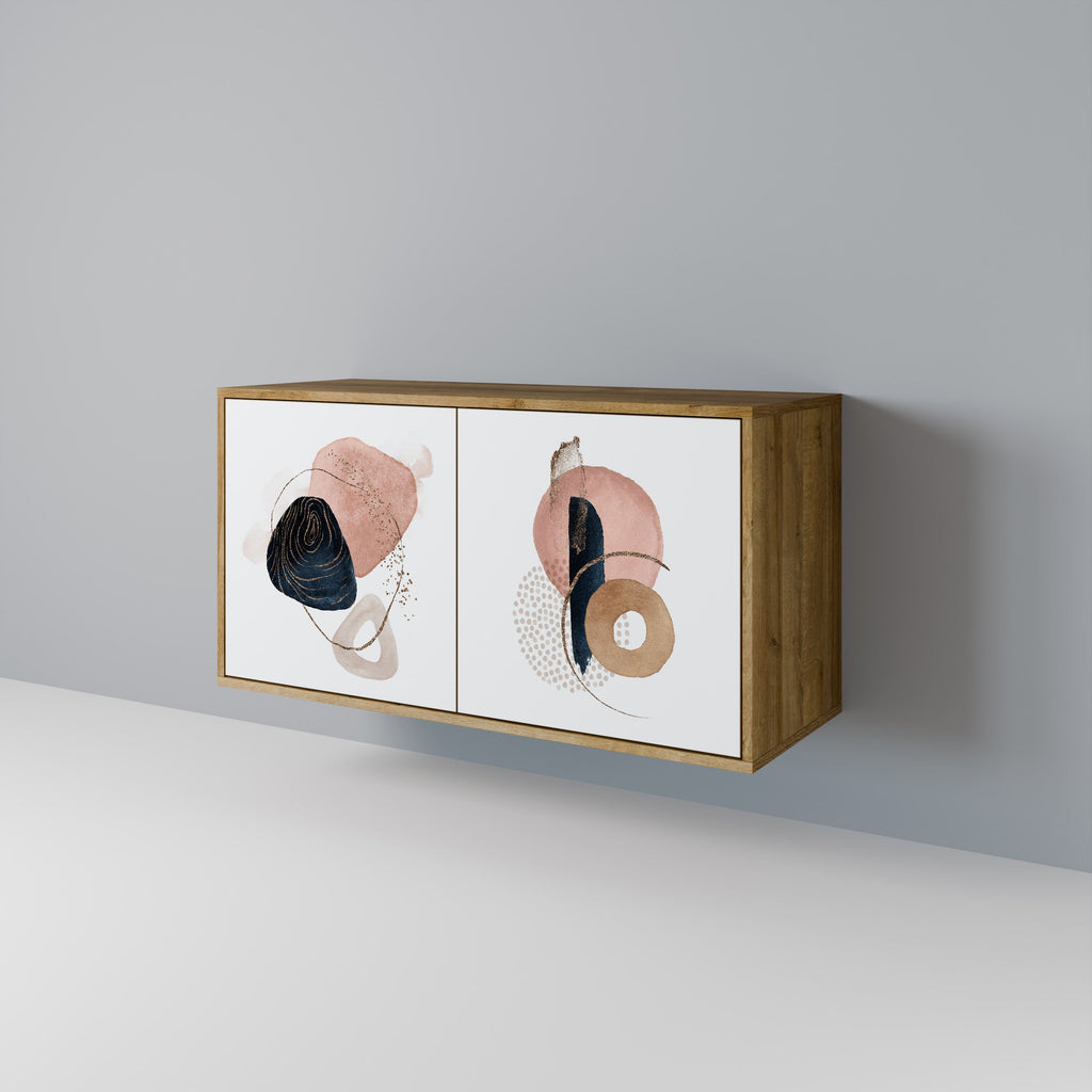 COLORFUL SHAPES Aparador de 2 Portas em Efeito Carvalho