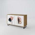 COLORFUL SHAPES Aparador de 2 Portas em Efeito Carvalho