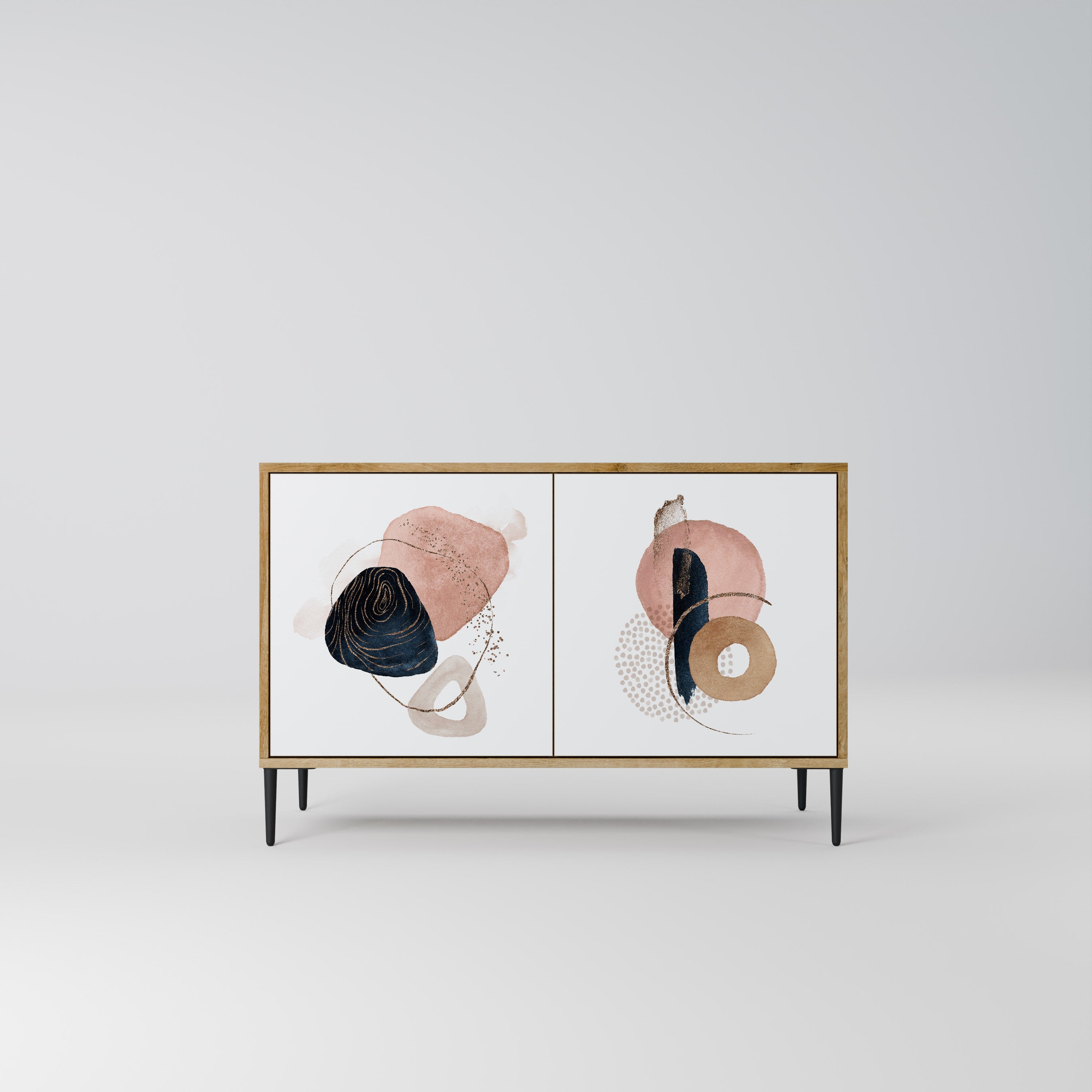 COLORFUL SHAPES Aparador de 2 Portas em Efeito Carvalho