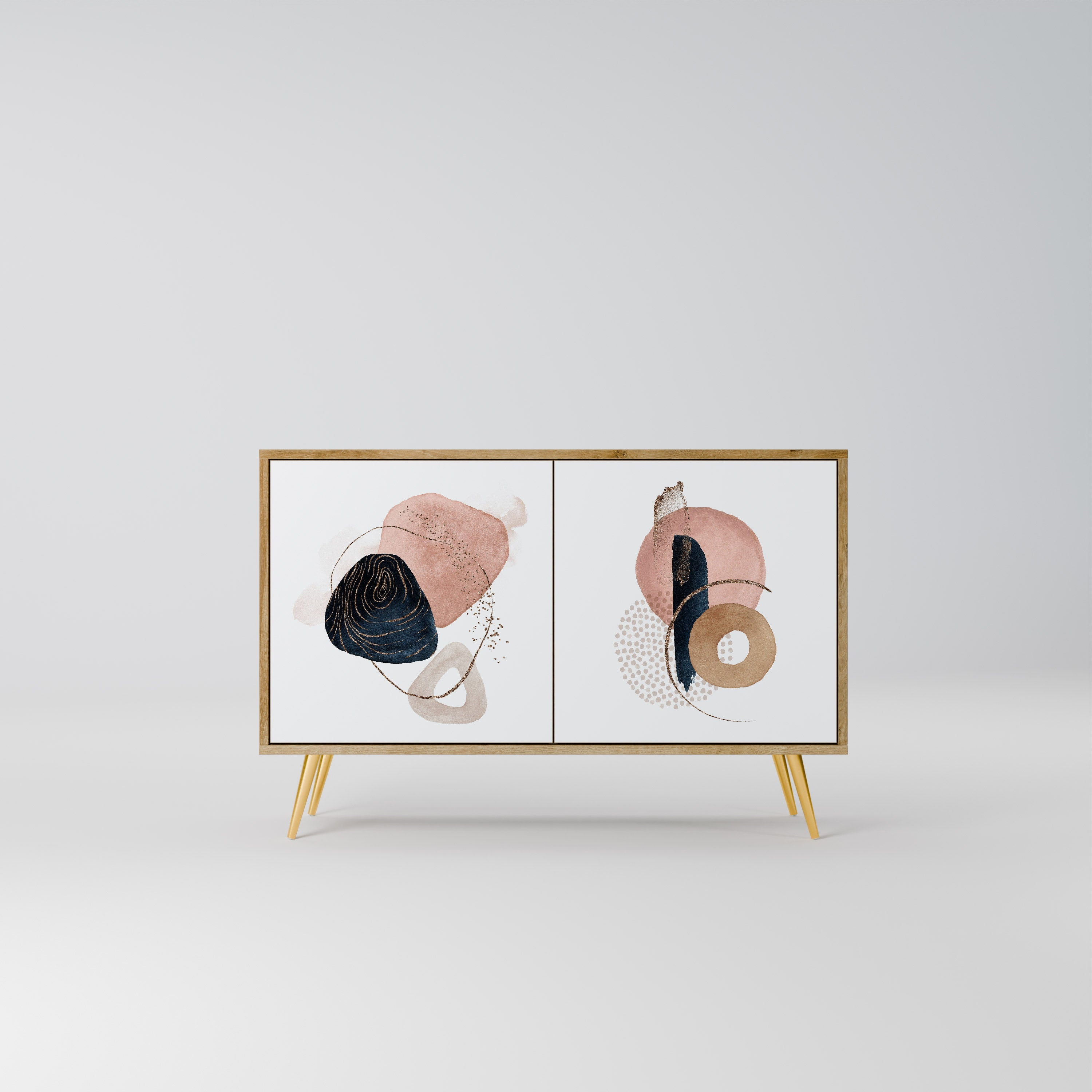 COLORFUL SHAPES Aparador de 2 Portas em Efeito Carvalho