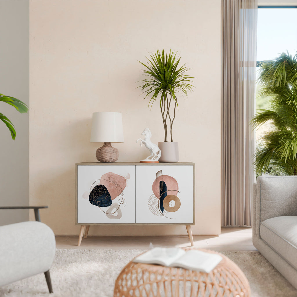 COLORFUL SHAPES Aparador de 2 Portas em Efeito Carvalho