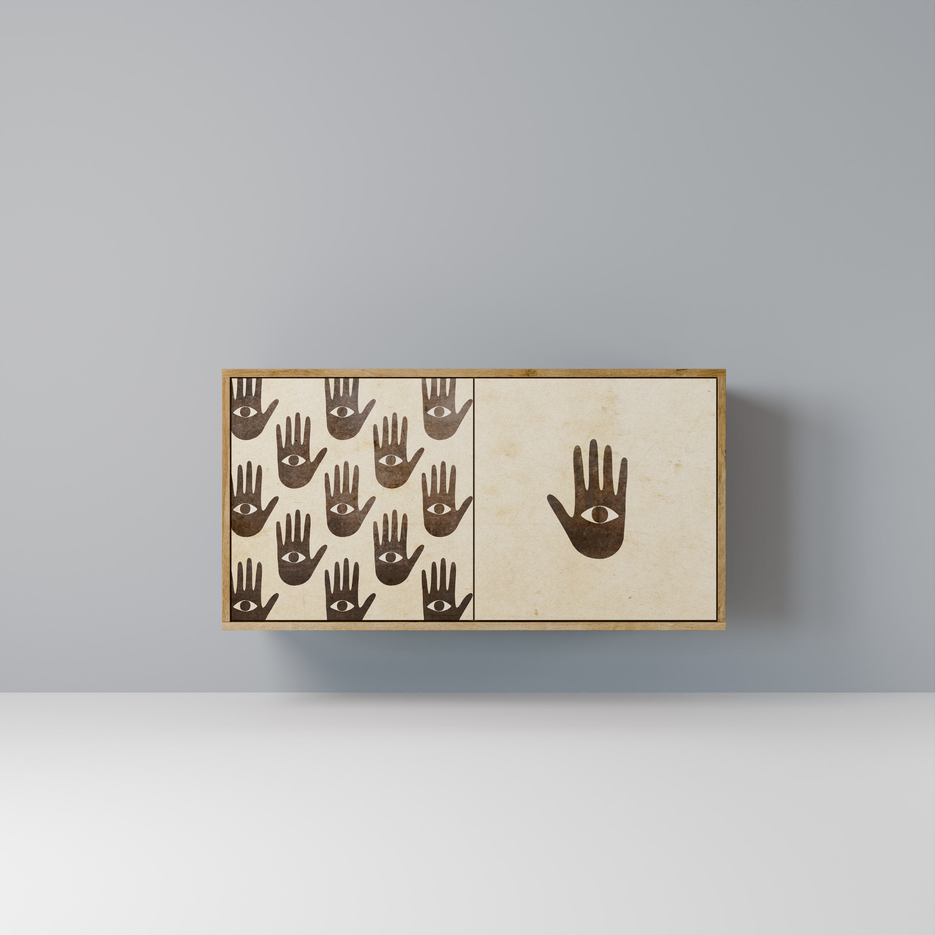 SEE MORE Aparador de 2 Portas em Efeito Carvalho