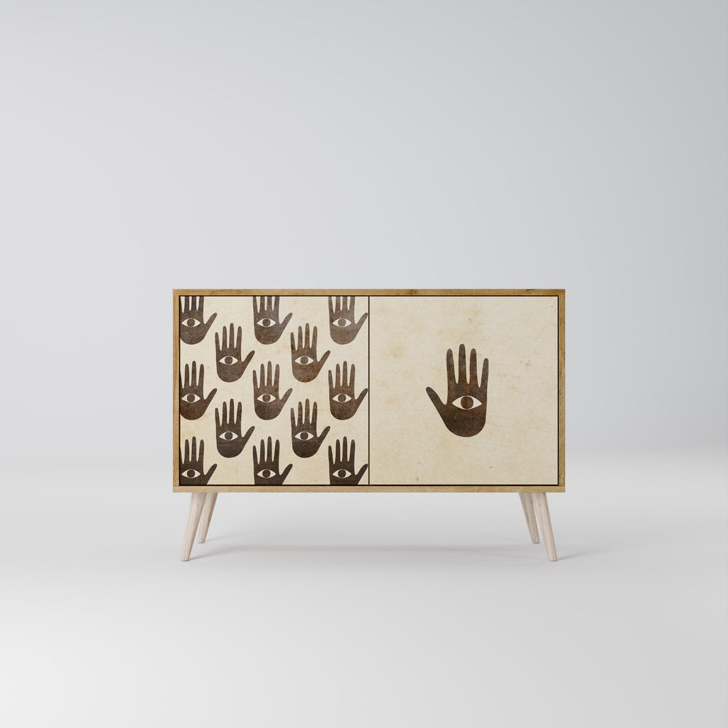 SEE MORE Aparador de 2 Portas em Efeito Carvalho