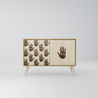 SEE MORE Aparador de 2 Portas em Efeito Carvalho