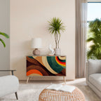 COLORFUL STRANDS Aparador de 2 Portas em Efeito Carvalho