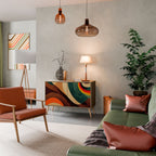 COLORFUL STRANDS Aparador de 2 Portas em Efeito Carvalho