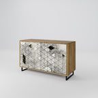 ASHEN ARIA Aparador de 2 Portas em Efeito Carvalho