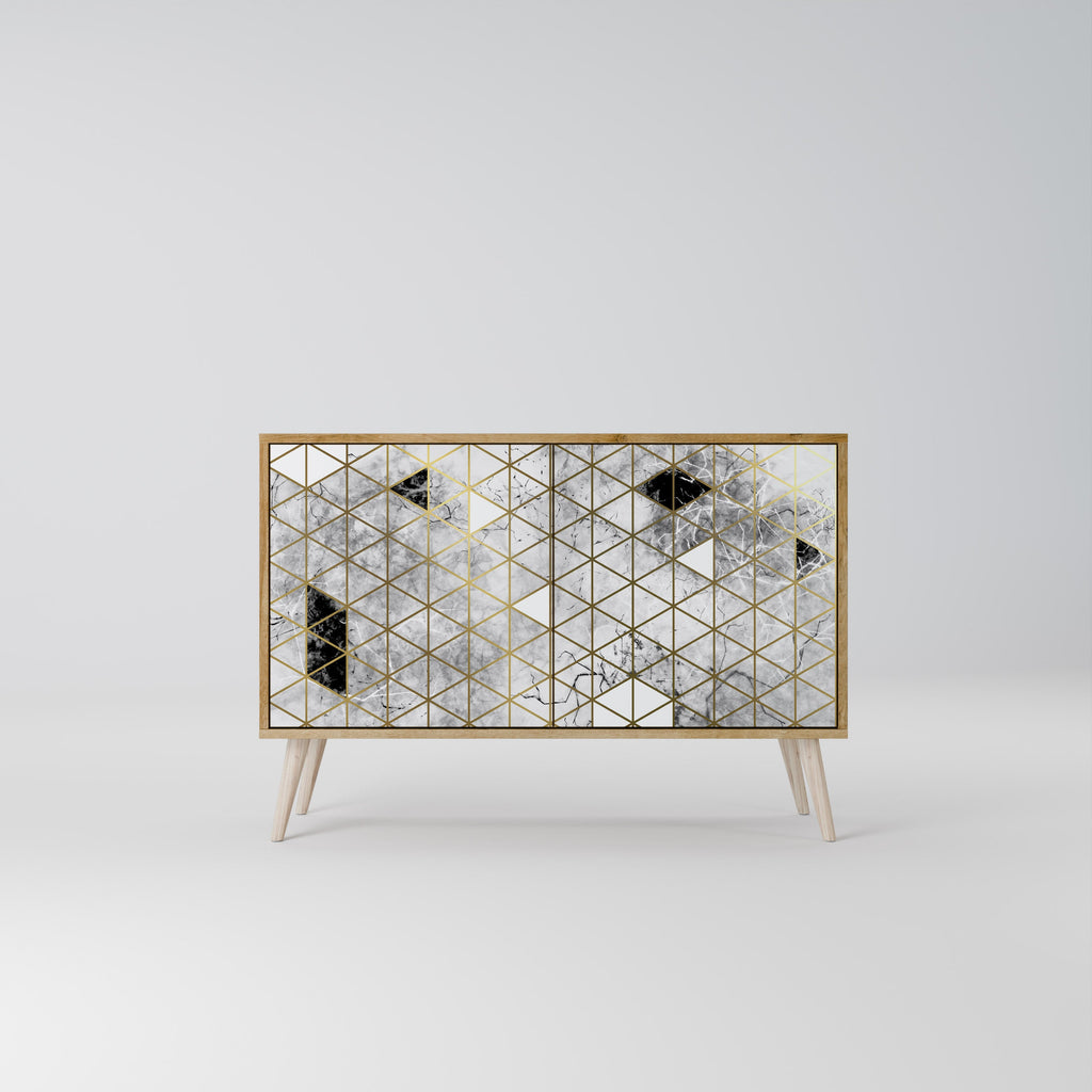 ASHEN ARIA Aparador de 2 Portas em Efeito Carvalho