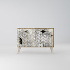 ASHEN ARIA Aparador de 2 Portas em Efeito Carvalho