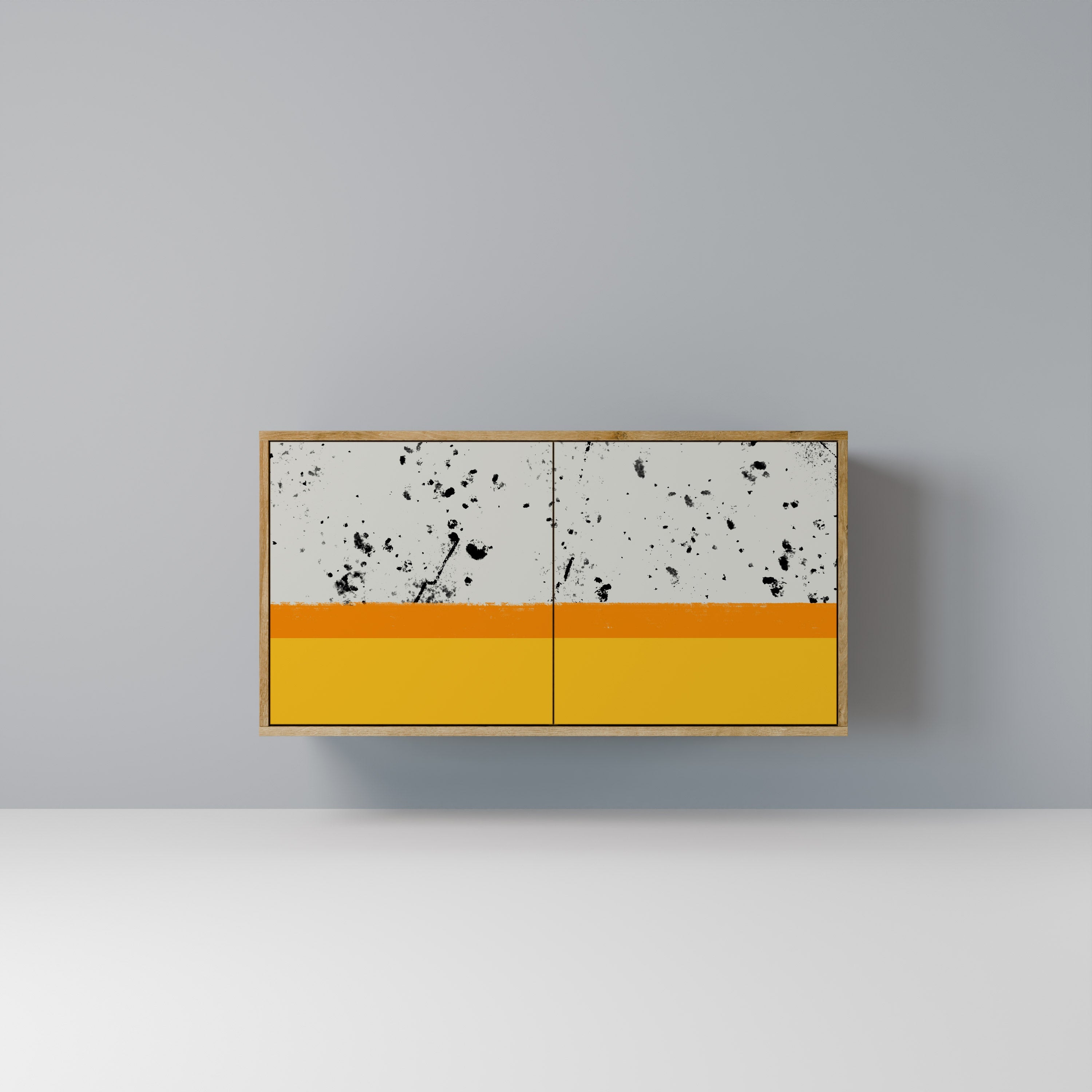 DYED BY ORANGE Aparador de 2 Portas em Efeito Carvalho