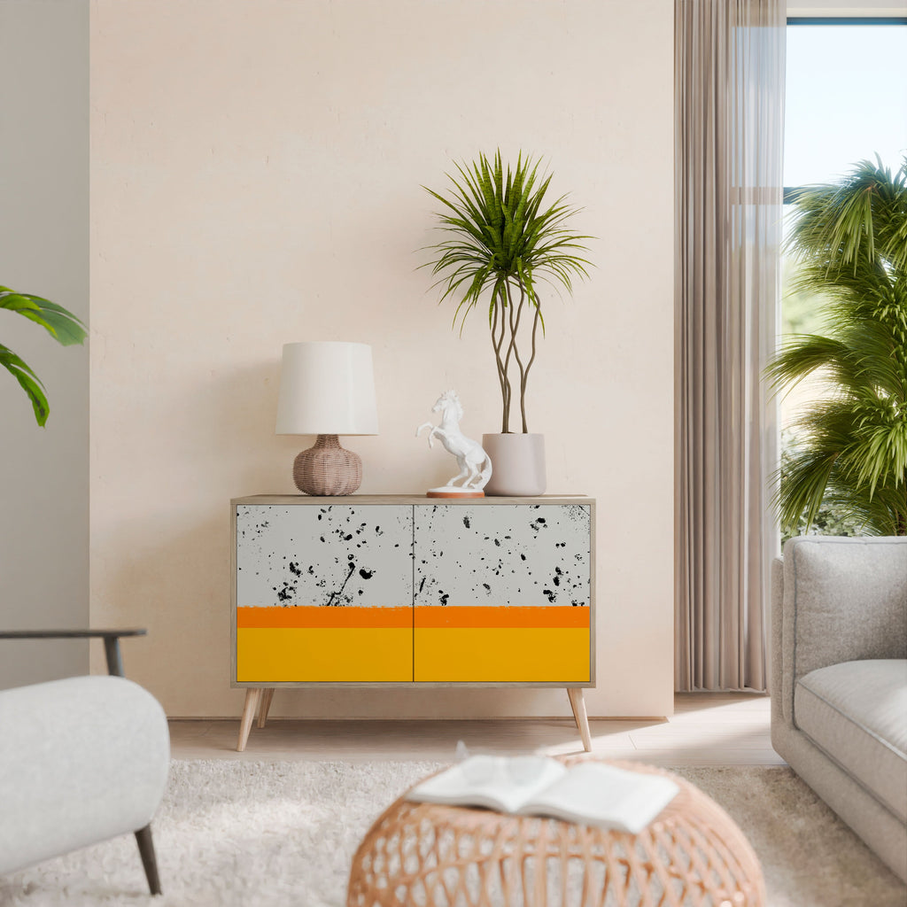 DYED BY ORANGE Aparador de 2 Portas em Efeito Carvalho