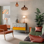 DYED BY ORANGE Aparador de 2 Portas em Efeito Carvalho