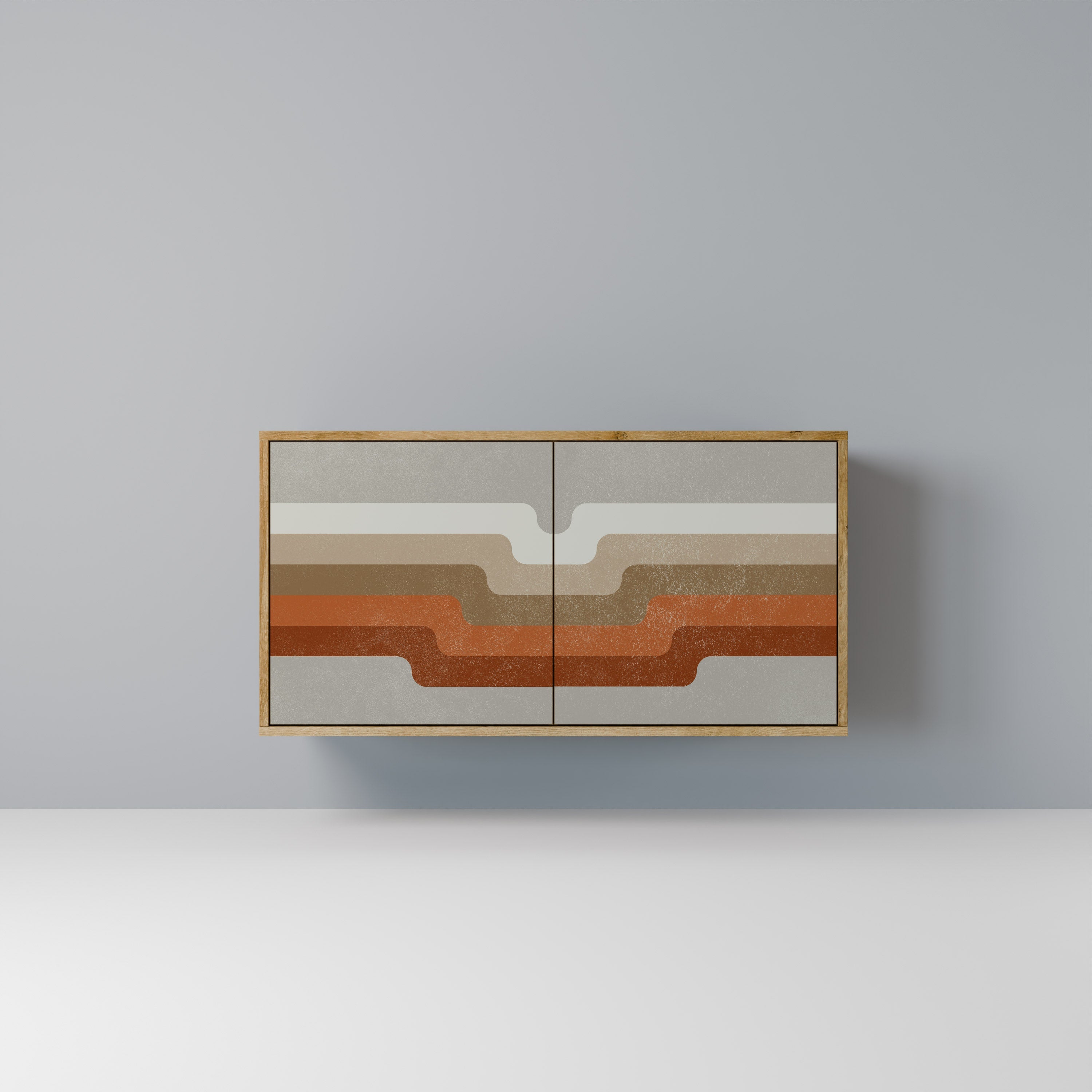 PECULIAR TRAIL Aparador de 2 Portas em Efeito Carvalho