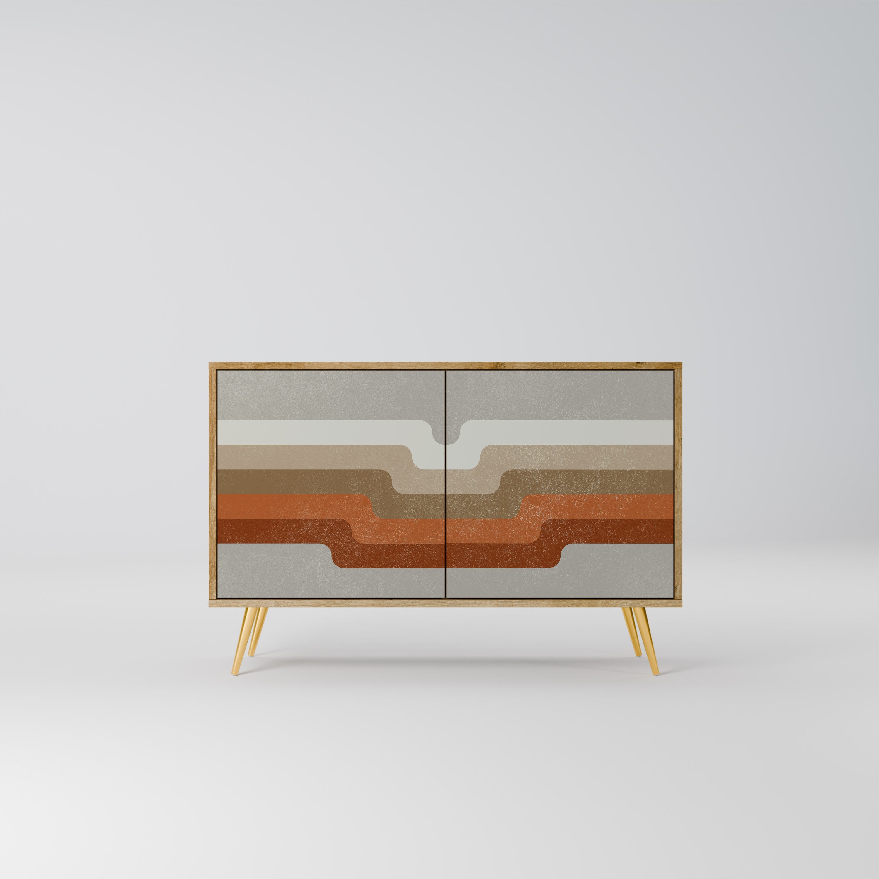 PECULIAR TRAIL Aparador de 2 Portas em Efeito Carvalho