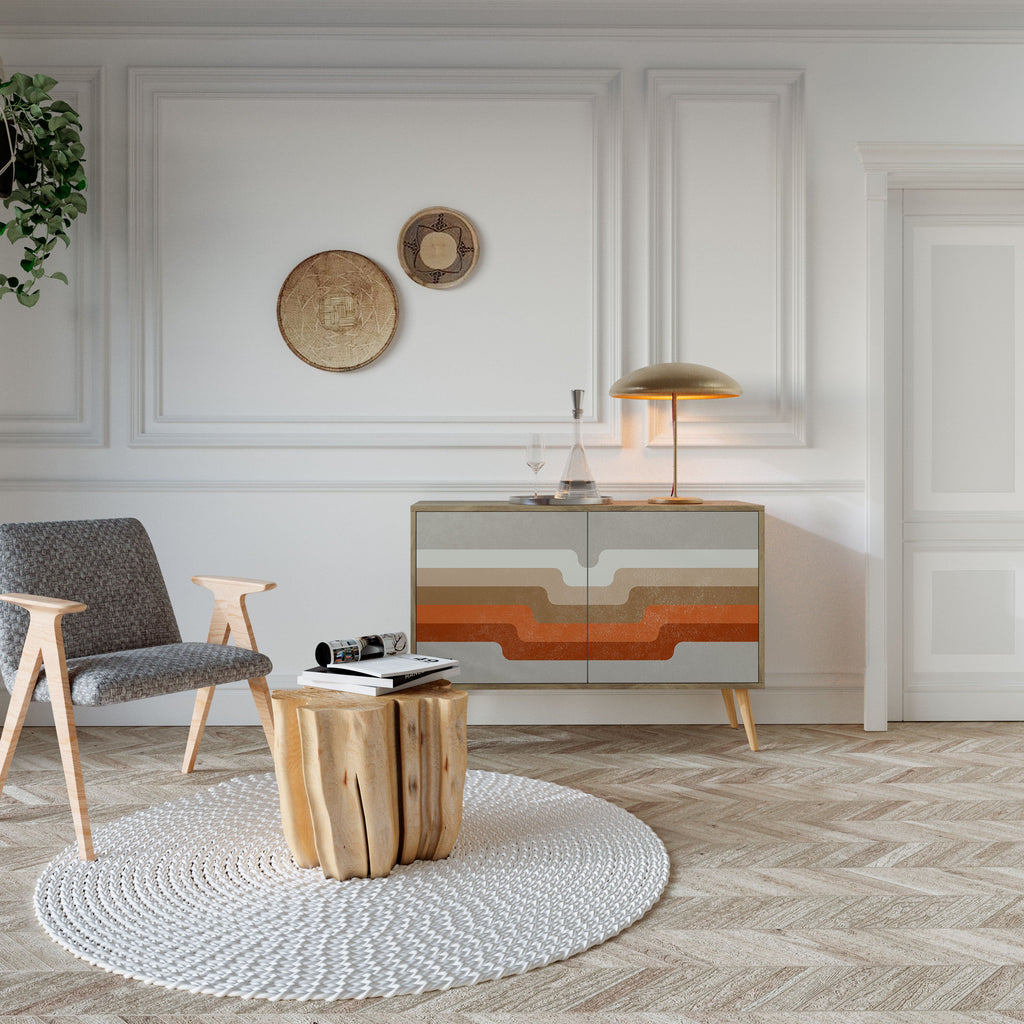 PECULIAR TRAIL Aparador de 2 Portas em Efeito Carvalho