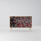 BROKEN LINES Aparador de 2 Portas em Efeito Carvalho