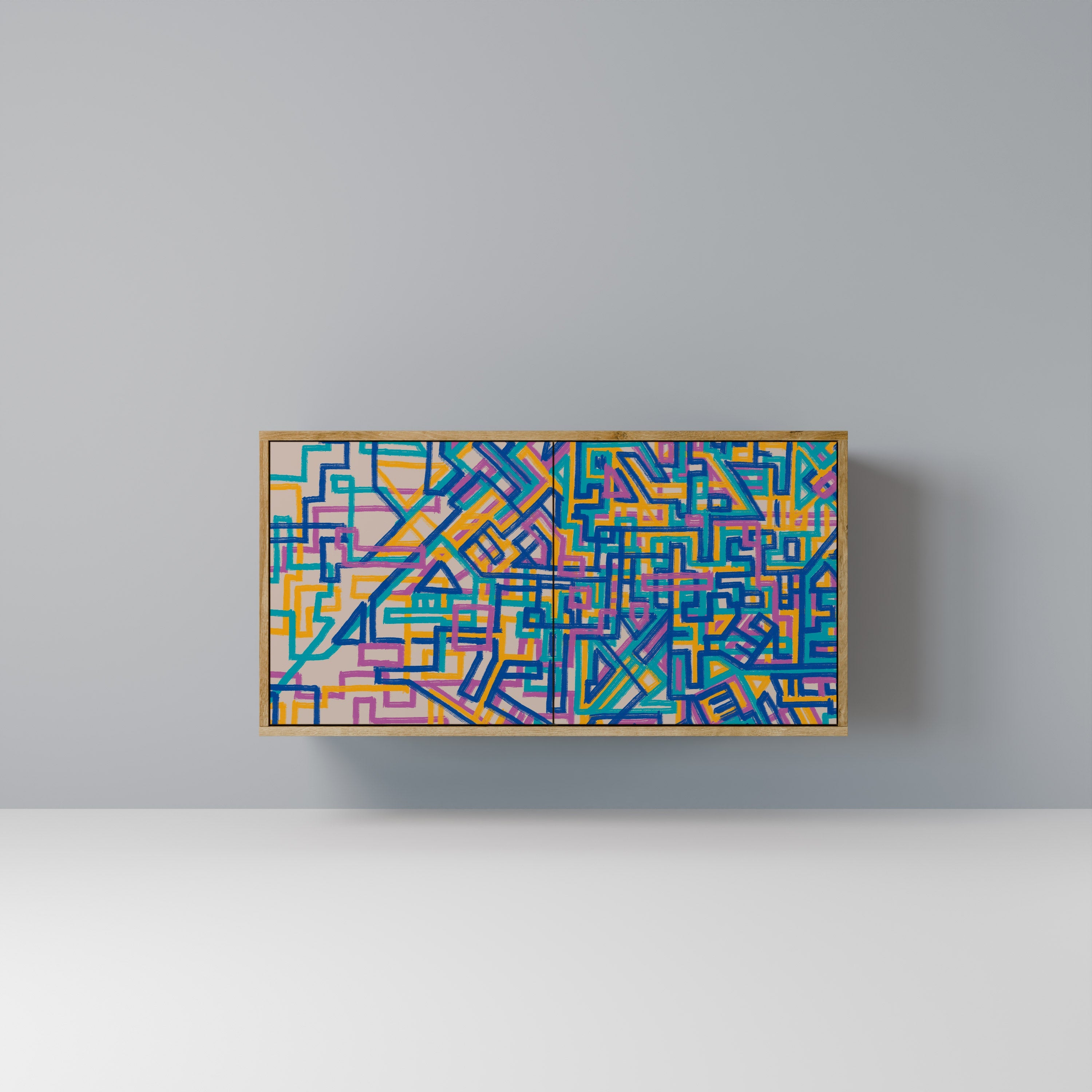 MEMORIES MAP Aparador de 2 Portas em Efeito Carvalho