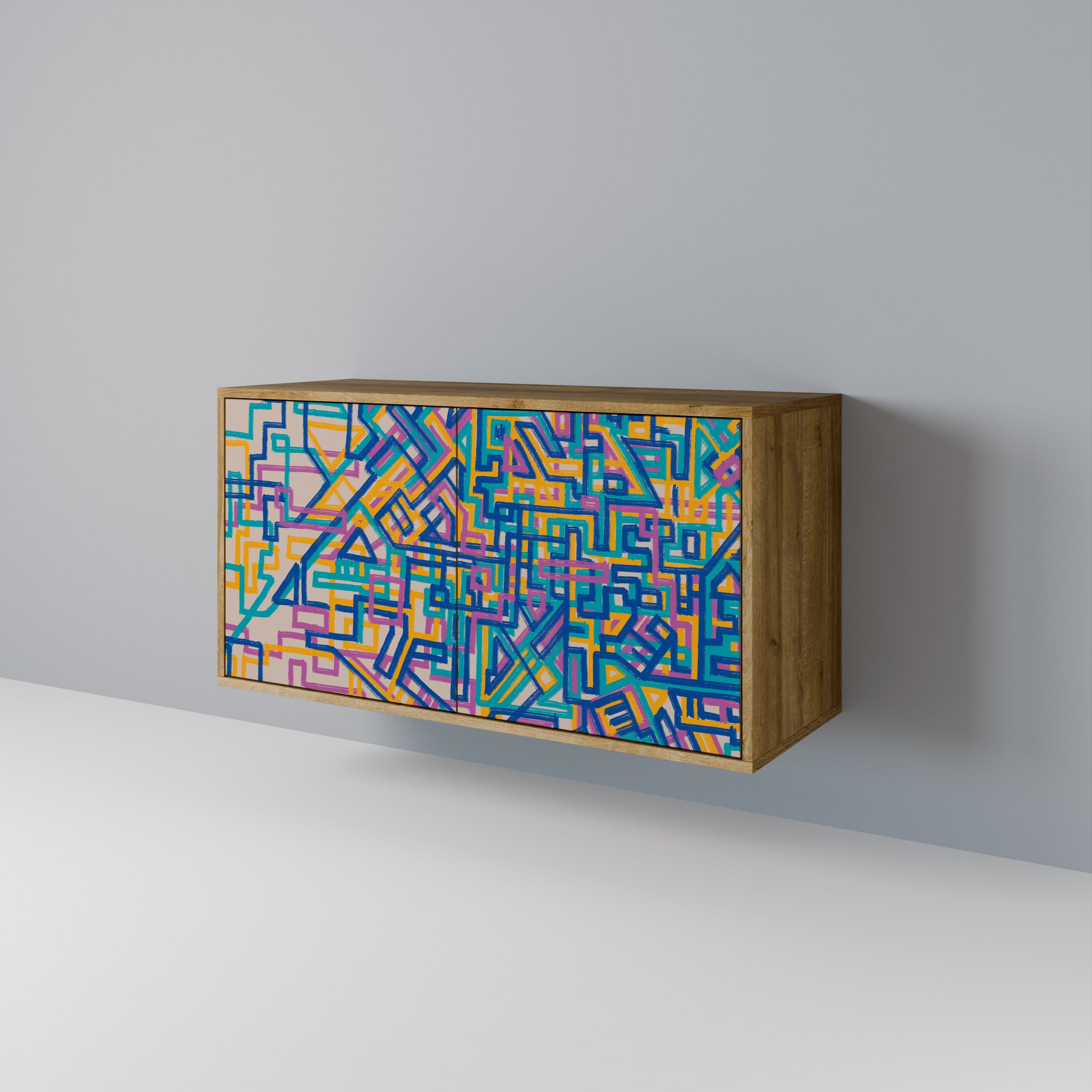 MEMORIES MAP Aparador de 2 Portas em Efeito Carvalho