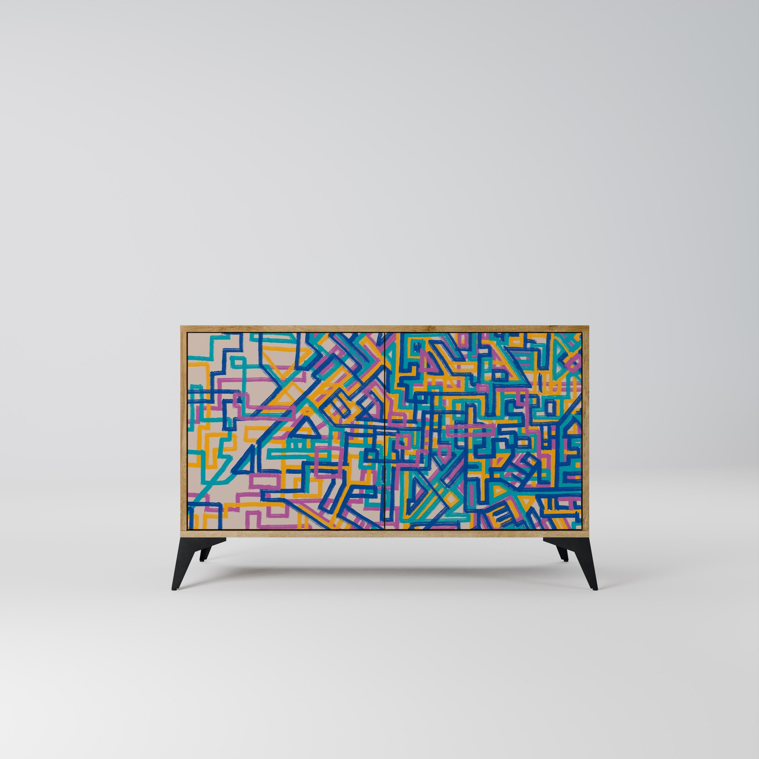 MEMORIES MAP Aparador de 2 Portas em Efeito Carvalho