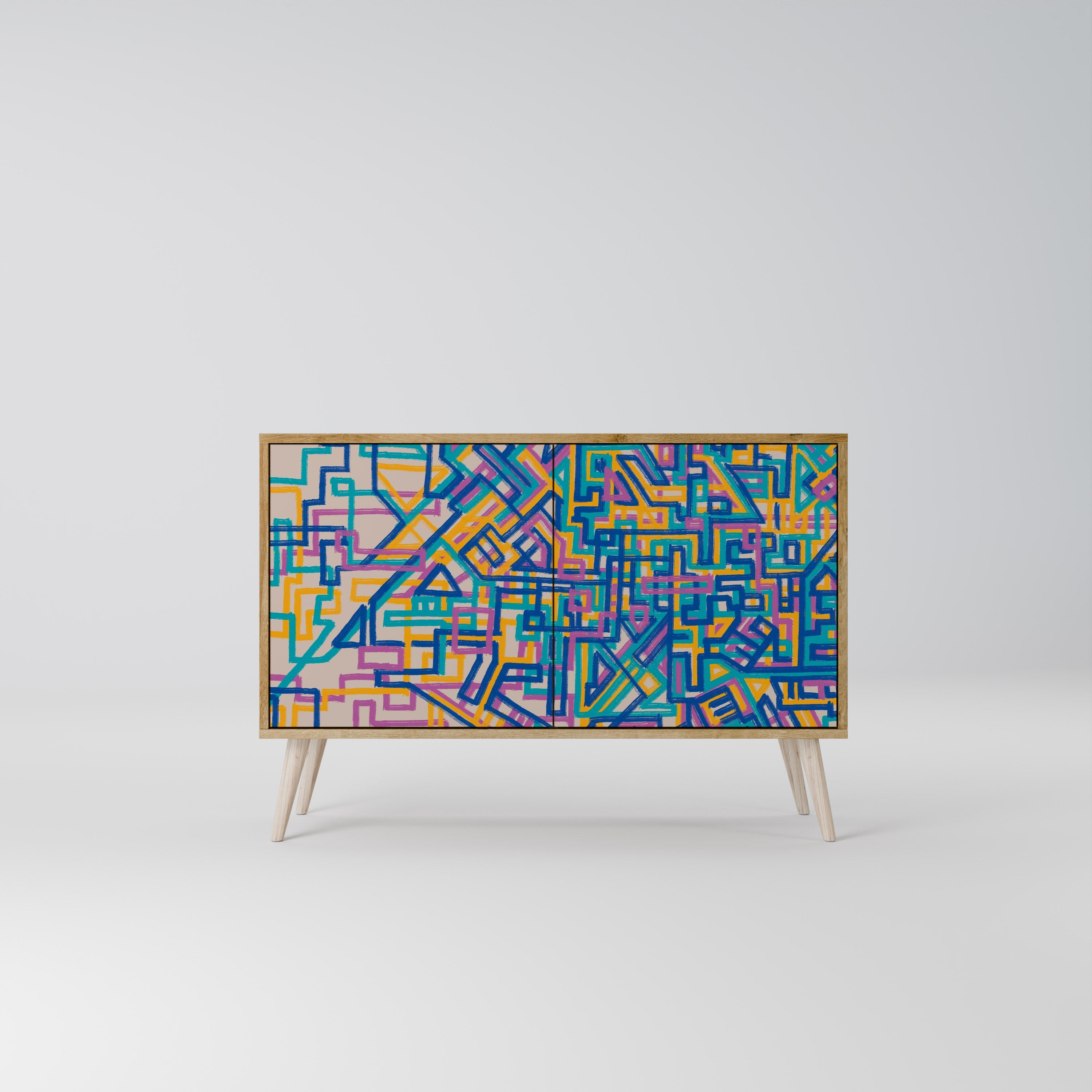 MEMORIES MAP Aparador de 2 Portas em Efeito Carvalho