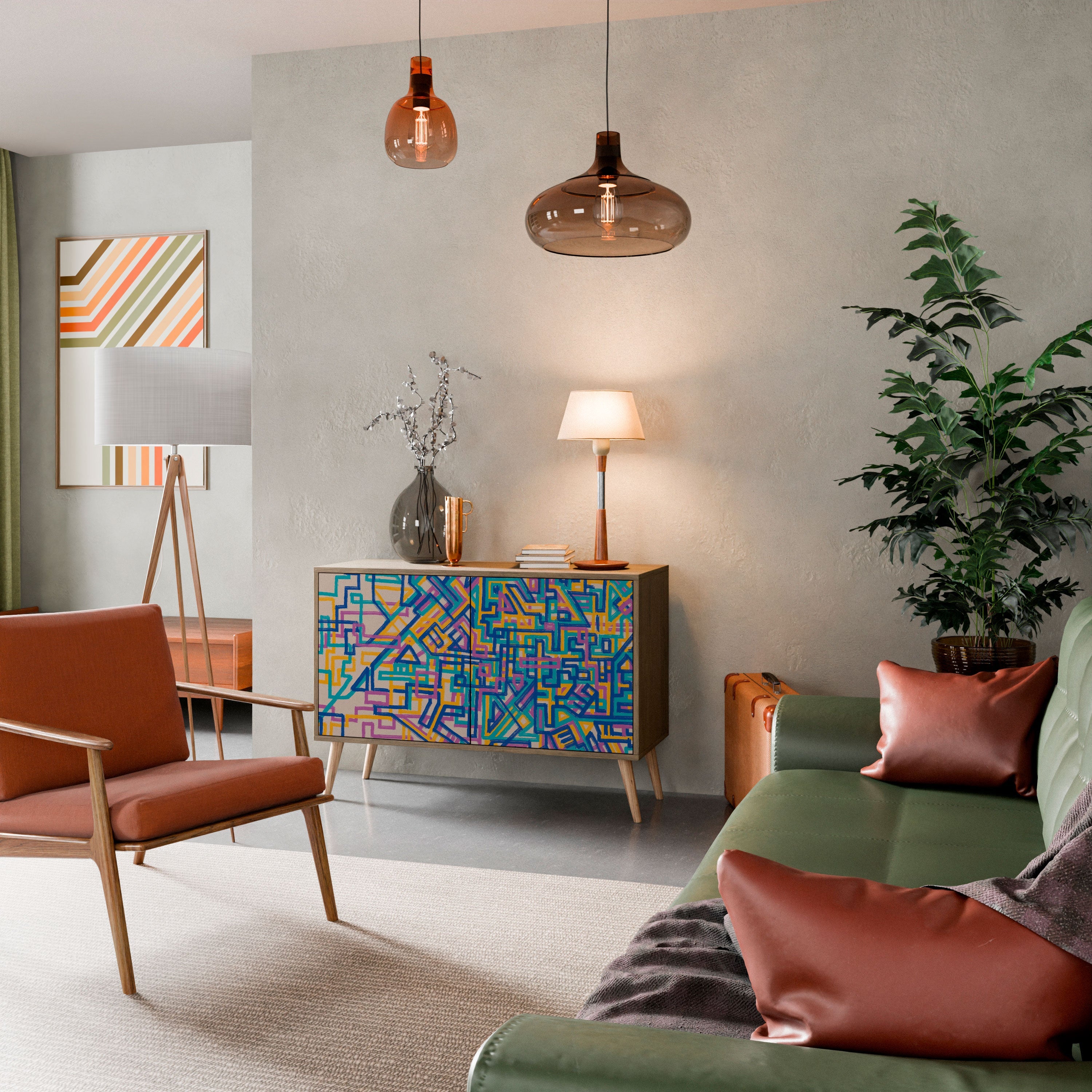 MEMORIES MAP Aparador de 2 Portas em Efeito Carvalho