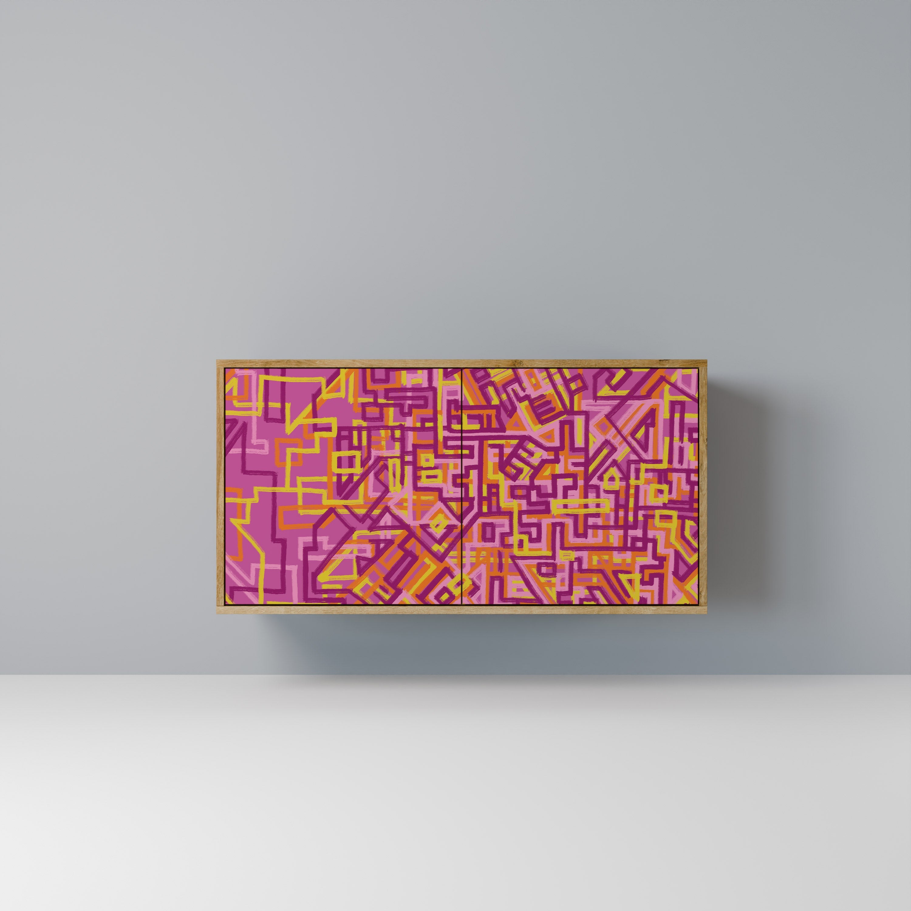 LOVELY MEMORIES Aparador de 2 Portas em Efeito Carvalho