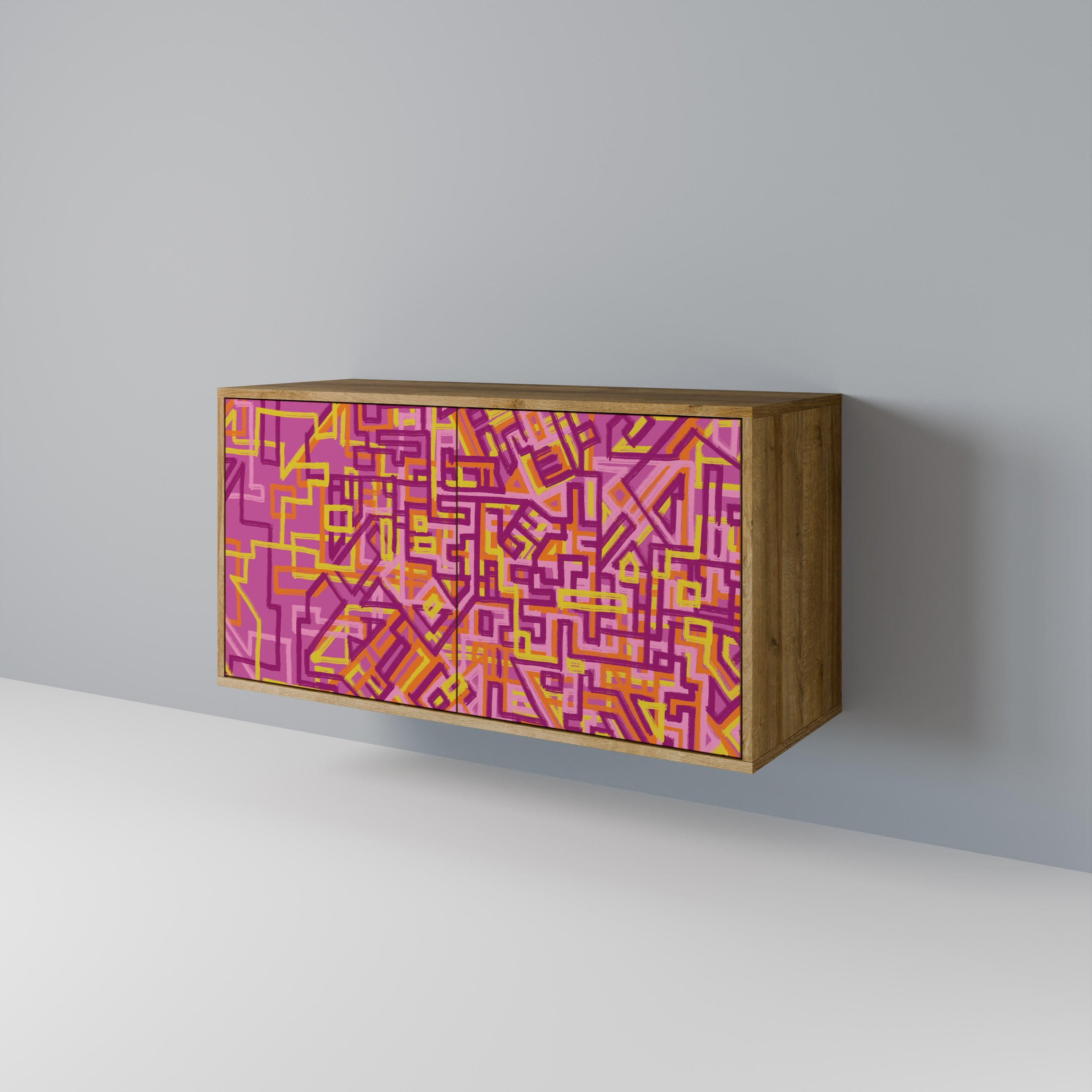 LOVELY MEMORIES Aparador de 2 Portas em Efeito Carvalho