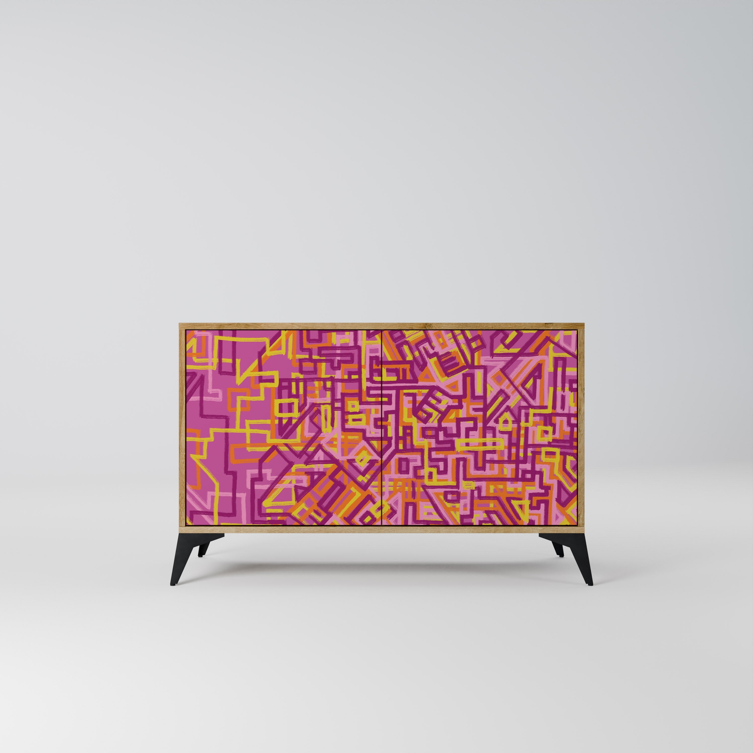 LOVELY MEMORIES Aparador de 2 Portas em Efeito Carvalho