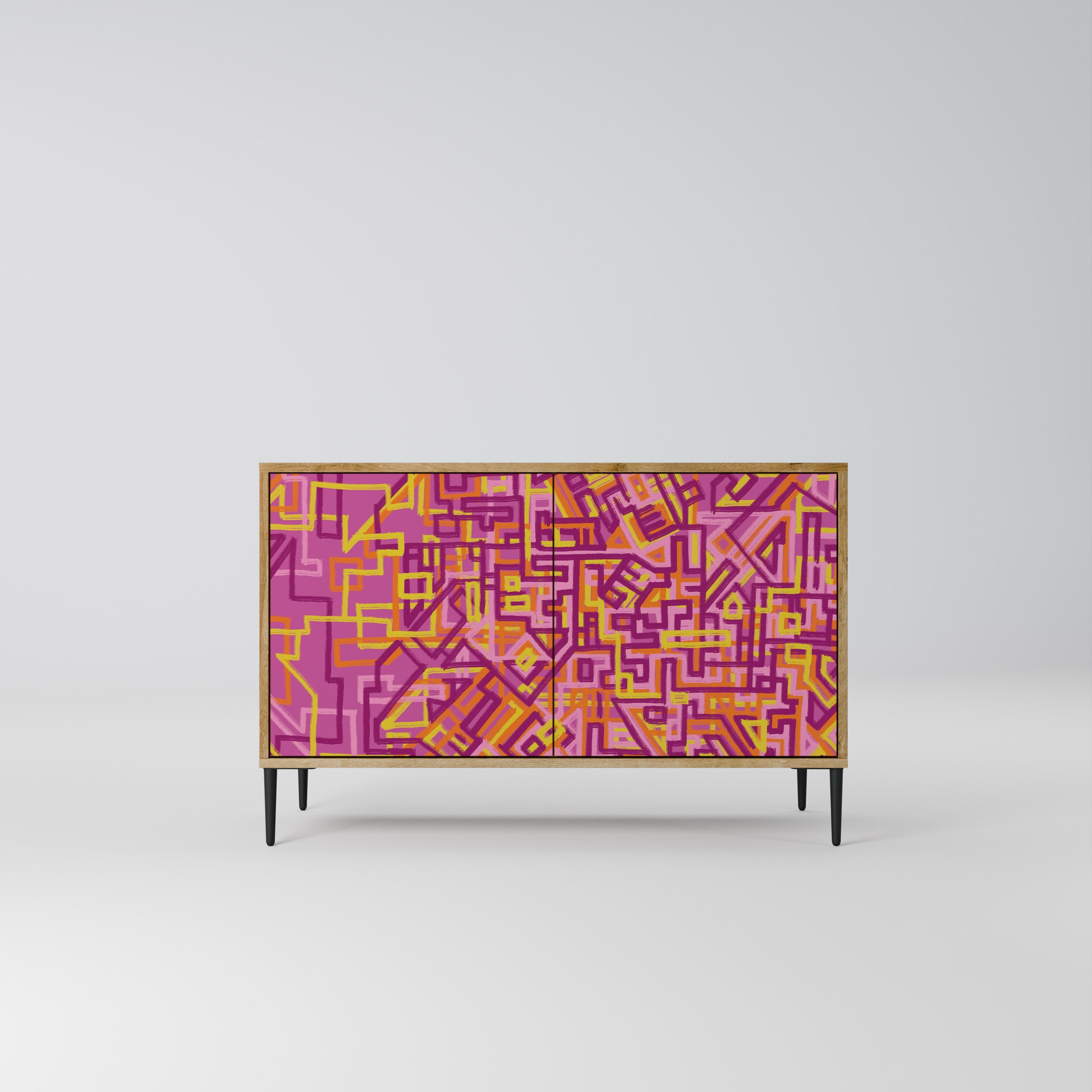 LOVELY MEMORIES Aparador de 2 Portas em Efeito Carvalho