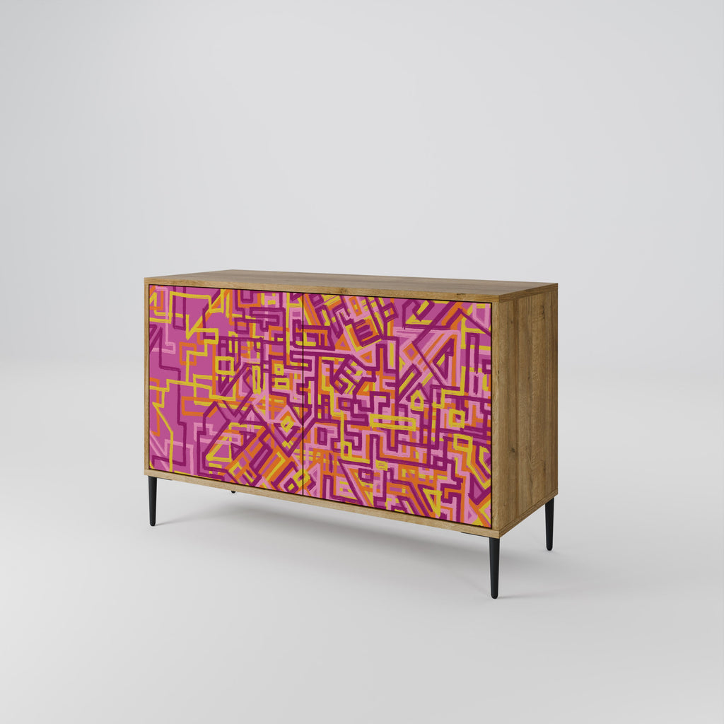 LOVELY MEMORIES Aparador de 2 Portas em Efeito Carvalho