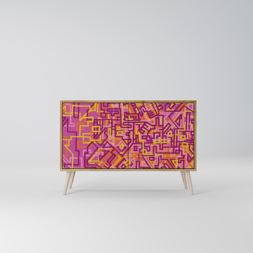 LOVELY MEMORIES Aparador de 2 Portas em Efeito Carvalho